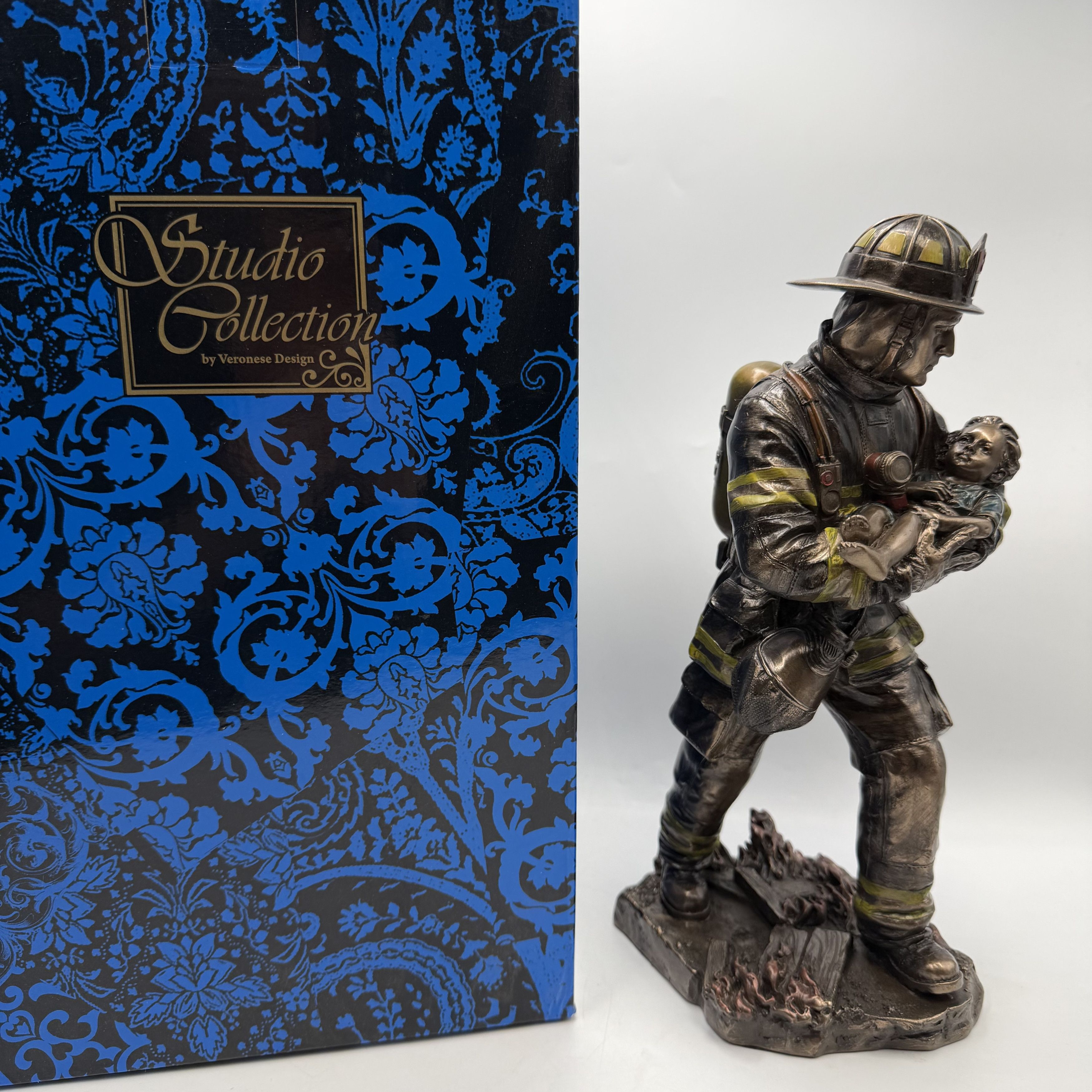 Other Bronze Finish Firefighter Statue Size ONE SIZE - 8 Thumbnail