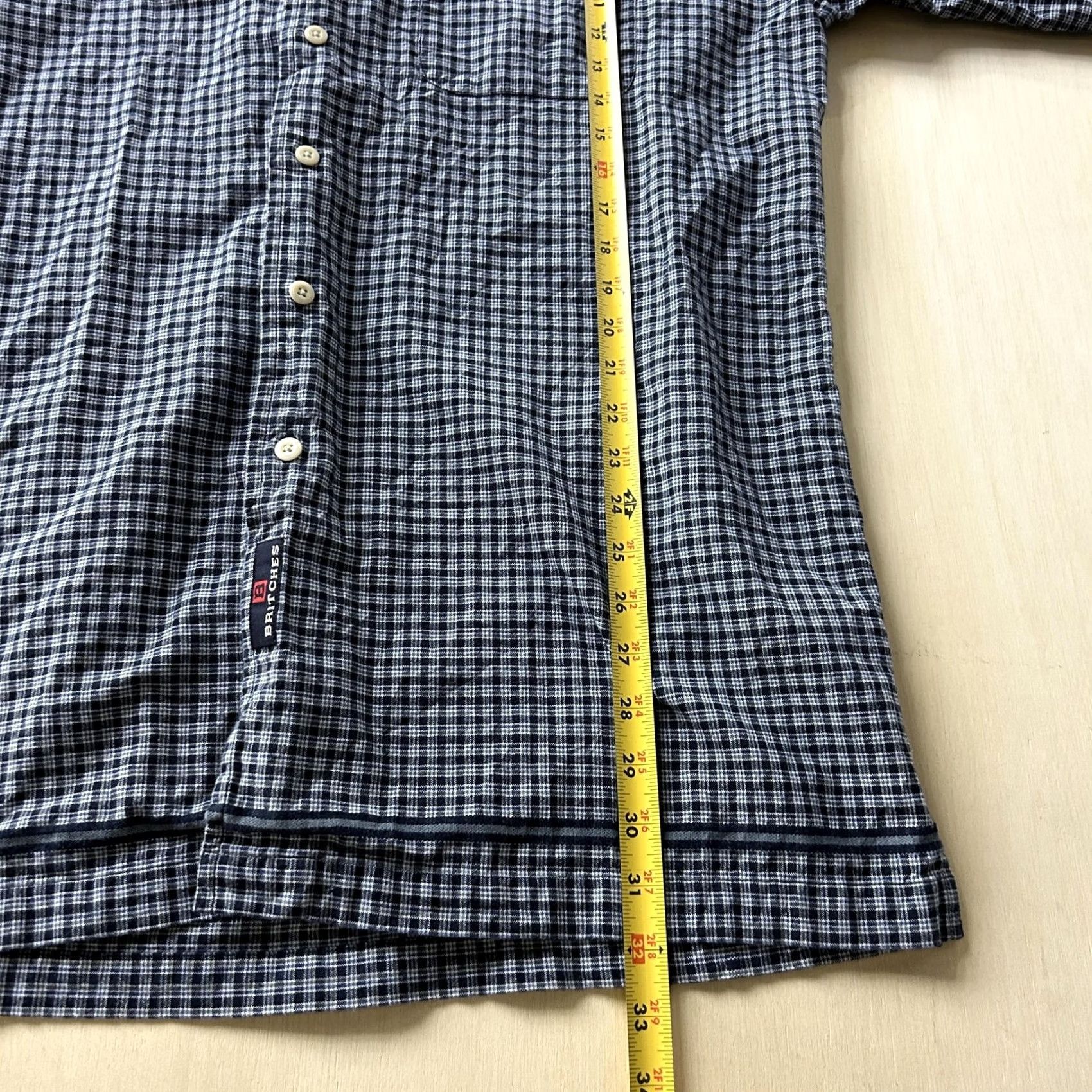 Greats Britches Great Outdoors Shirt Mens XL Blue Check Long Sleeve Button Up Casual Size US XL / EU 56 / 4 - 5 Thumbnail
