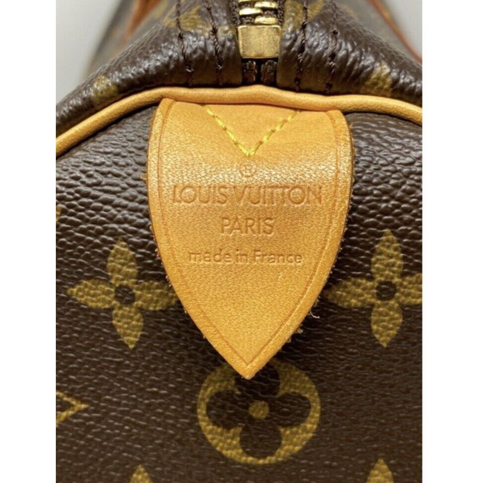 Louis Vuitton Louis Vuitton Speedy 35 Handbag Brown Leather Monogram Size ONE SIZE - 3 Thumbnail