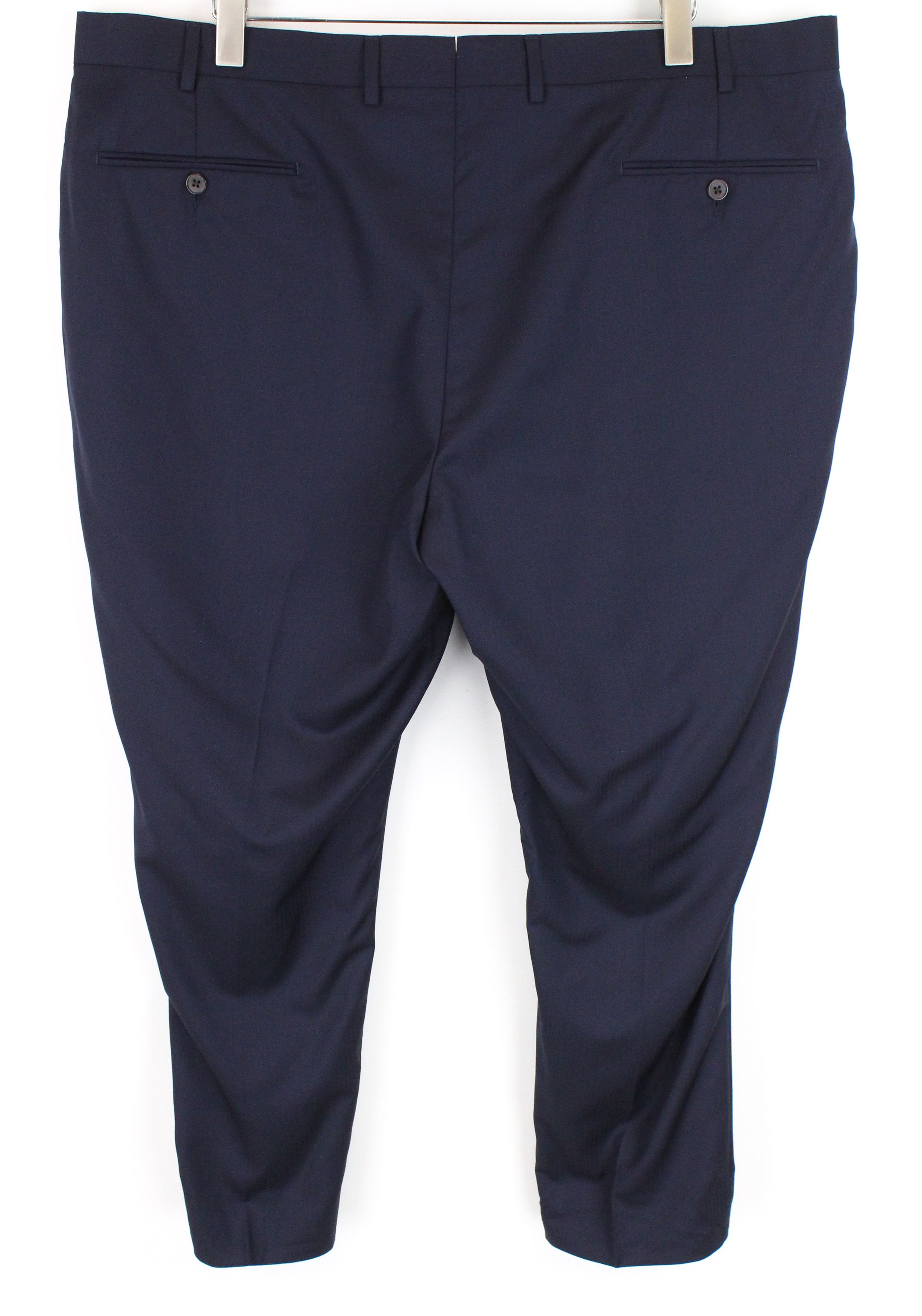 Suitsupply BRESCIA UK52S Striped Wool Navy Trousers 55387 Size 52S - 2 Thumbnail