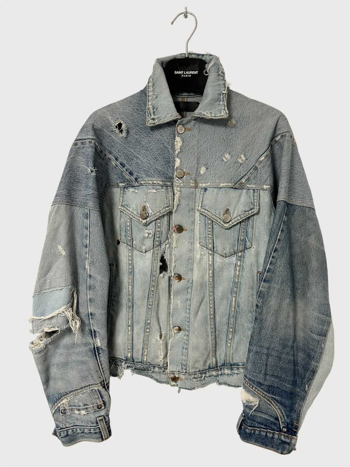 Amiri SS2018 Deconstructed Distressed Denim Jacket Size US S / EU 44-46 / 1 - 1 Thumbnail