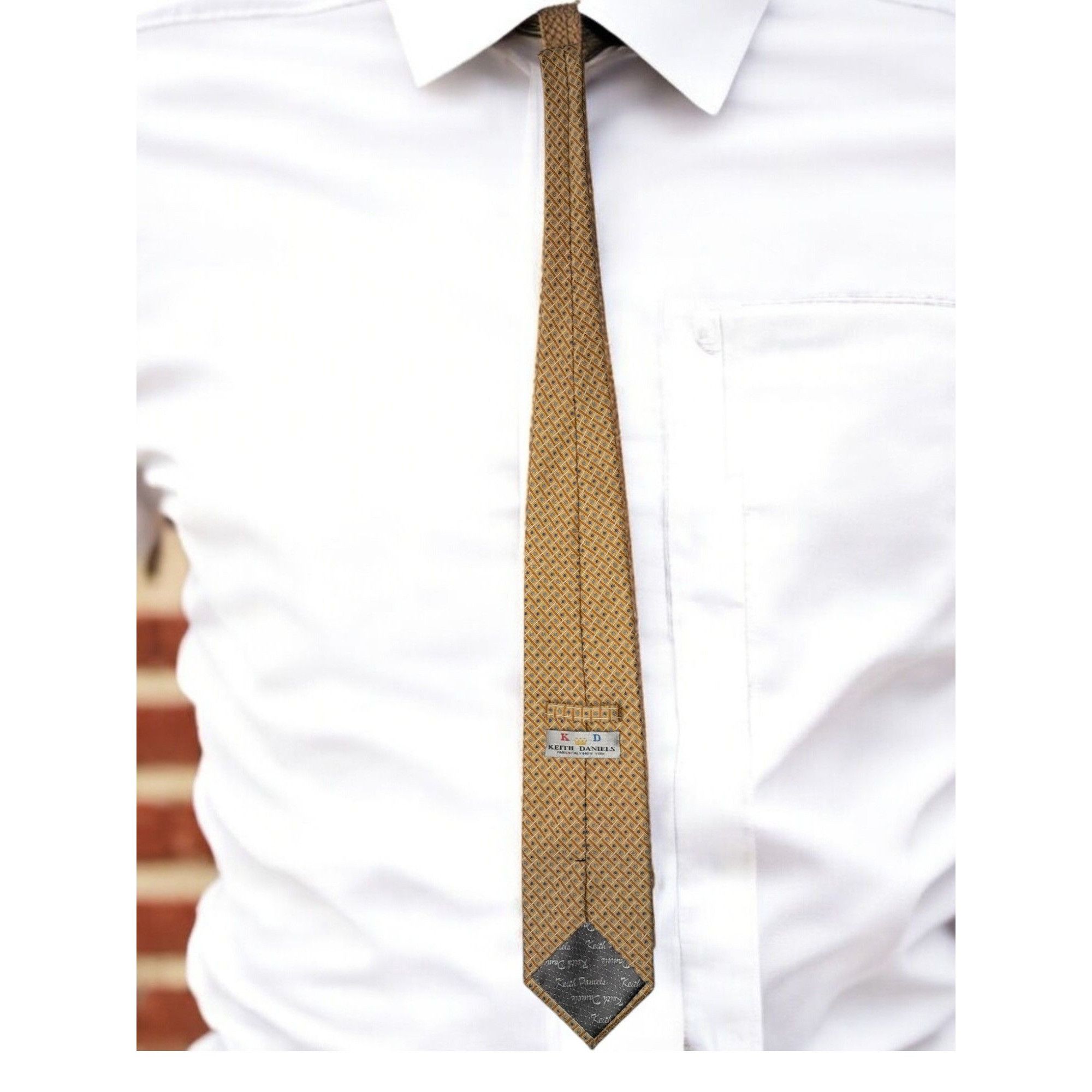 Other Keith Daniels 100% Polyester Tie – Handmade in China, Gold G Size ONE SIZE - 4 Thumbnail