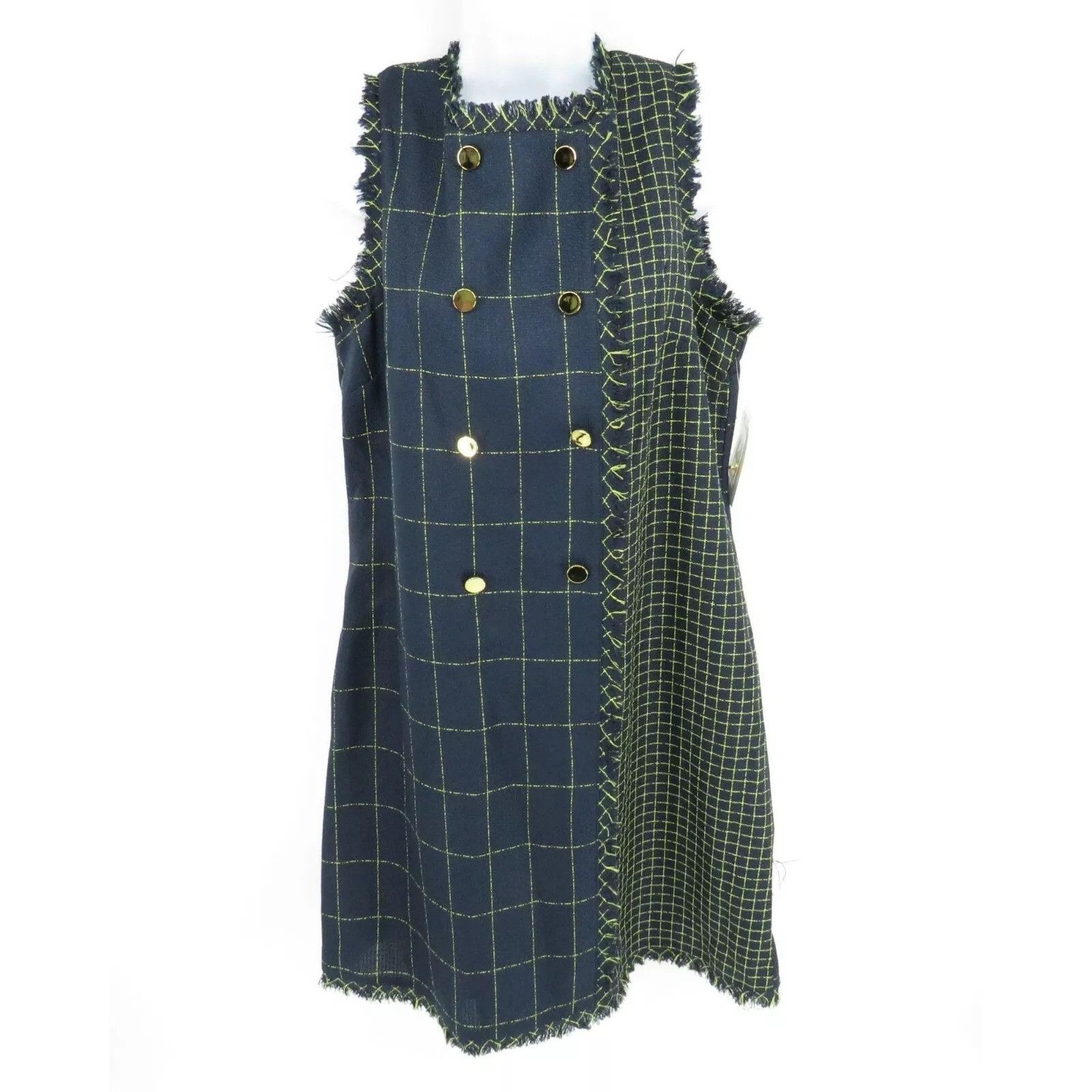 Other Julia Jordan Shift Dress 10 Sleeveless Double Breasted Plaid Size L / US 10 / IT 46 - 1 Thumbnail
