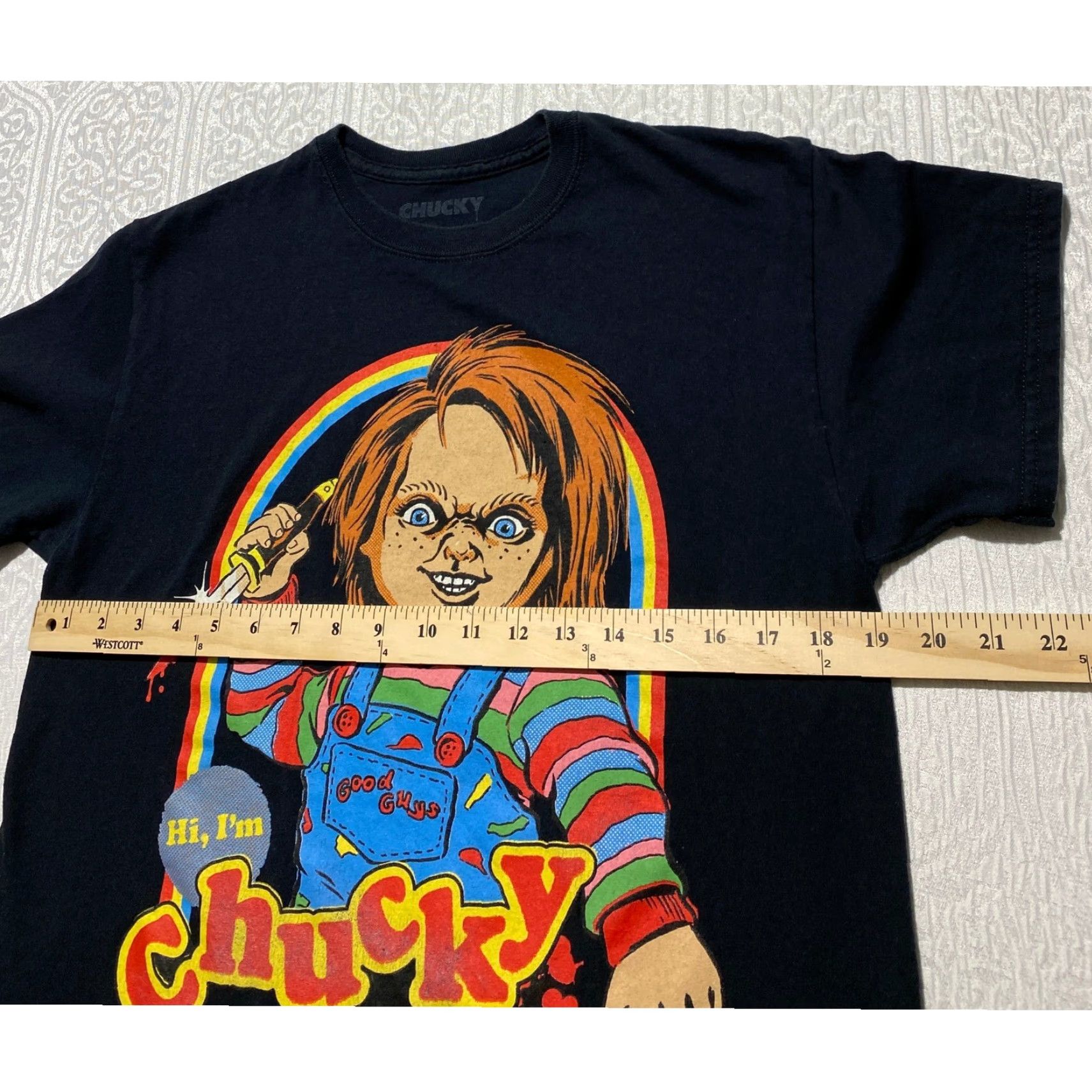Vintage Chucky Child's Play Graphic T-Shirt Mens M Black Horror Wanna Play Size US M / EU 48-50 / 2 - 4 Thumbnail
