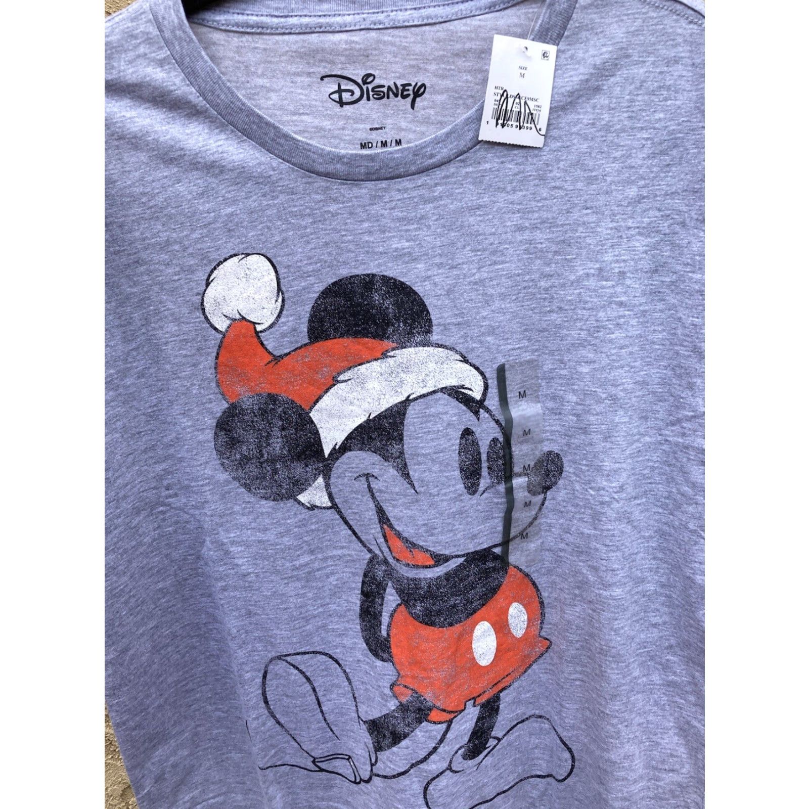 Disney Disney Men's Christmas Mickey Mouse Grey SS T-Shirt M NWT RN0101531 Size US M / EU 48-50 / 2 - 7 Thumbnail