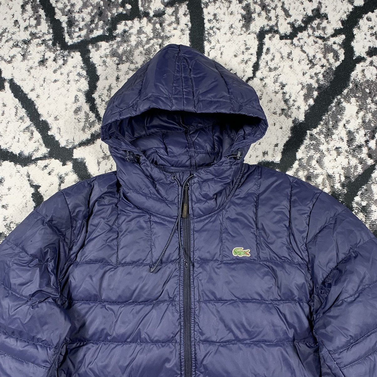 Lacoste × Vintage Lacoste Navy Down Jacket Hood Vintage Style Small Logo Size US L / EU 52-54 / 3 - 2 Thumbnail