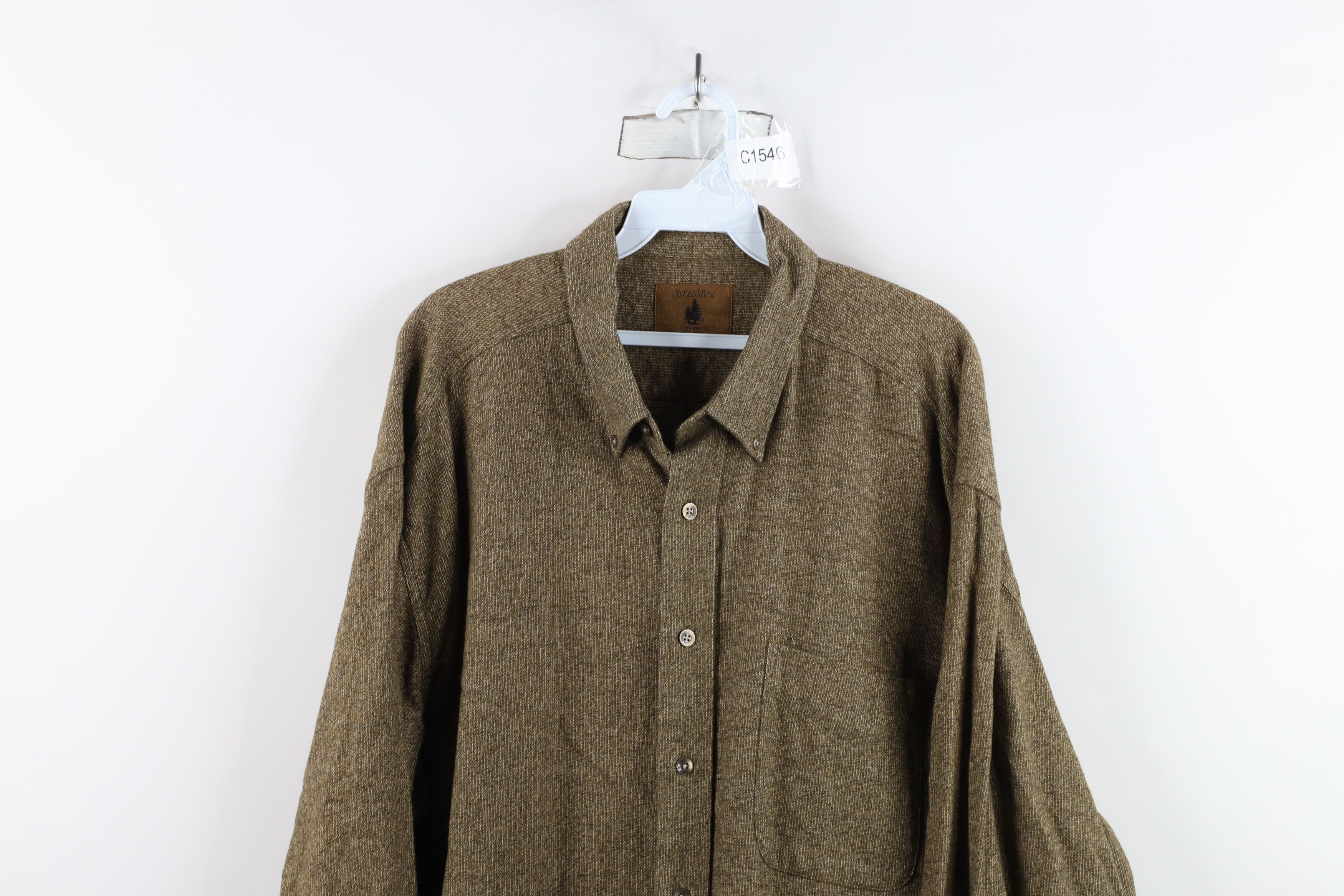 Vintage Vintage 90s Streetwear Collared Button Down Shirt Breen Size US XL / EU 56 / 4 - 2 Thumbnail