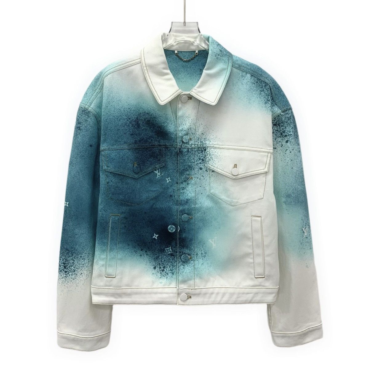 Louis Vuitton Louis Vuitton Blue and White Cotton Denim Jacket Size US S / EU 44-46 / 1 - 1 Thumbnail
