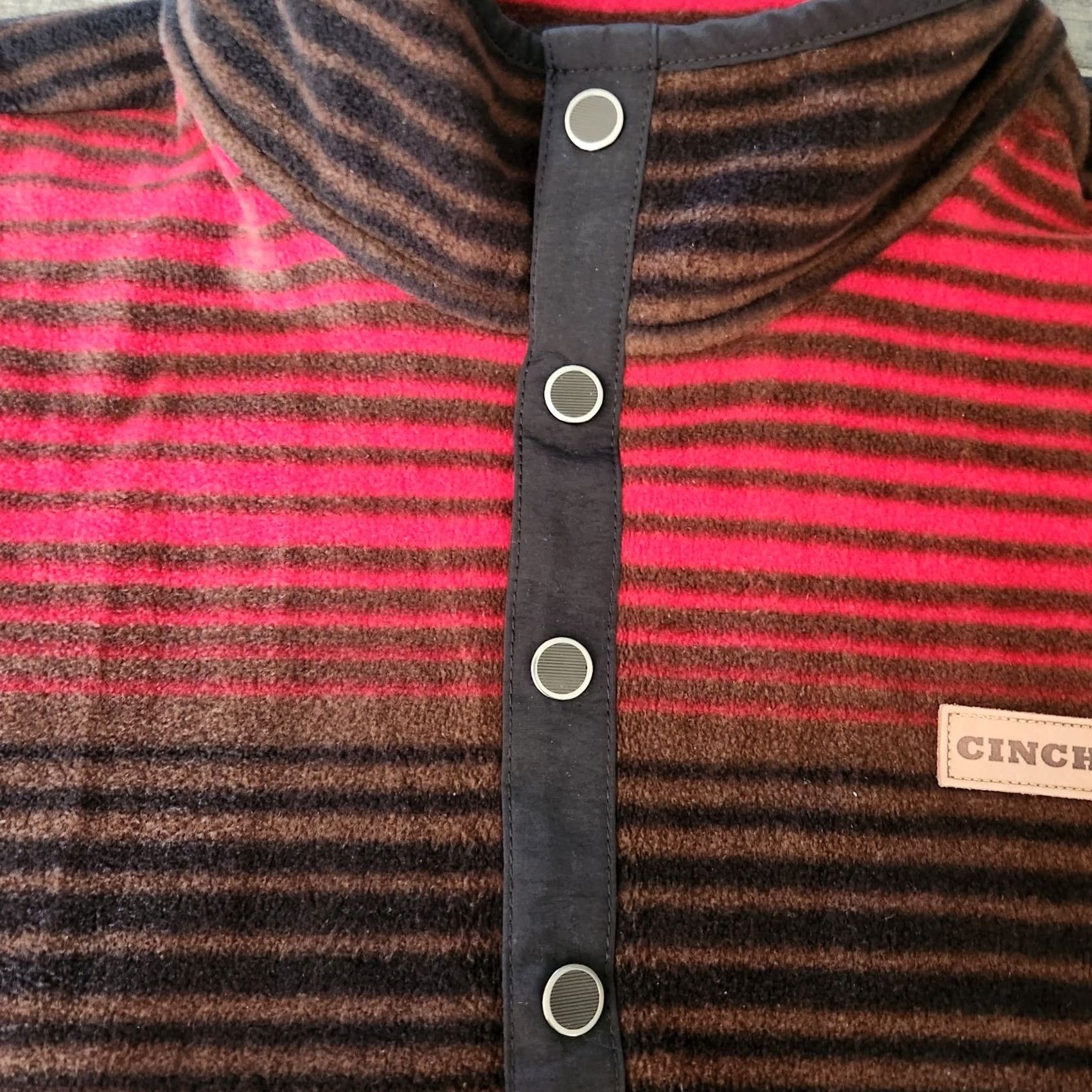 Vintage Cinch Aztec Polar Fleece Mens Medium 1/4 Snap Button AOP Nortic Red Striped Sweater Pullover Mens Size US M / EU 48-50 / 2 - 6 Thumbnail