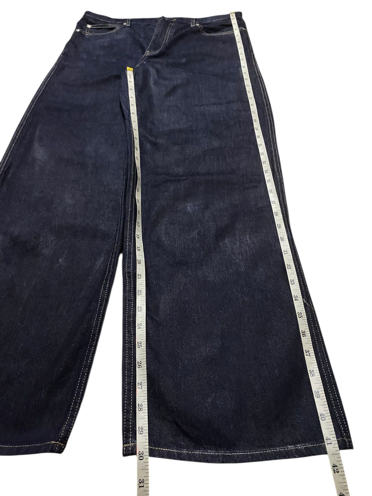 Uniqlo Vintage Japanese Brand Uniqlo Navy Blue Super Baggy Jeans Size US 34 / EU 50 - 14 Thumbnail