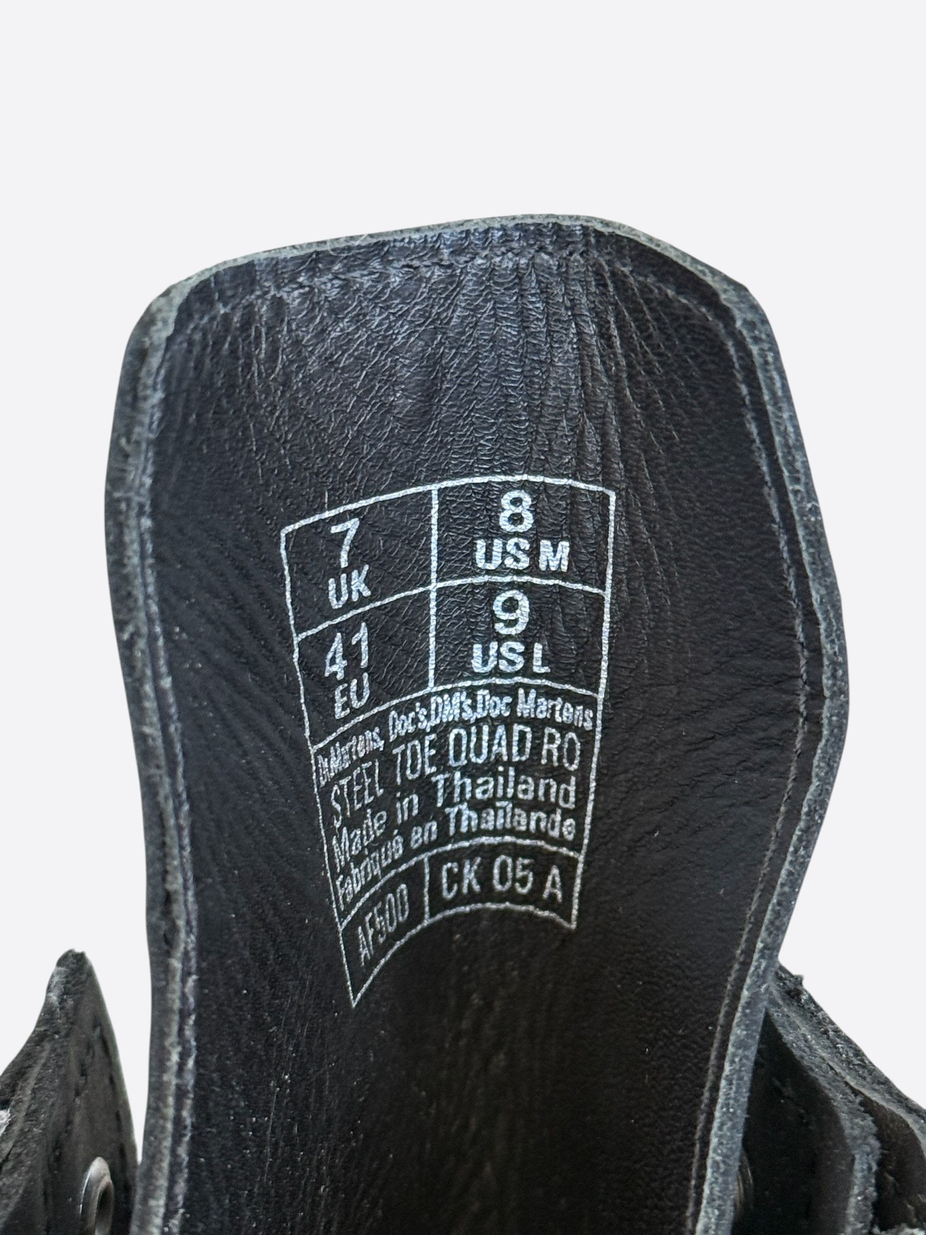 Rick Owens Dr. Martens Black Quad Sole Steel Toe Combat Boots Size US 8 / EU 41 - 7 Thumbnail