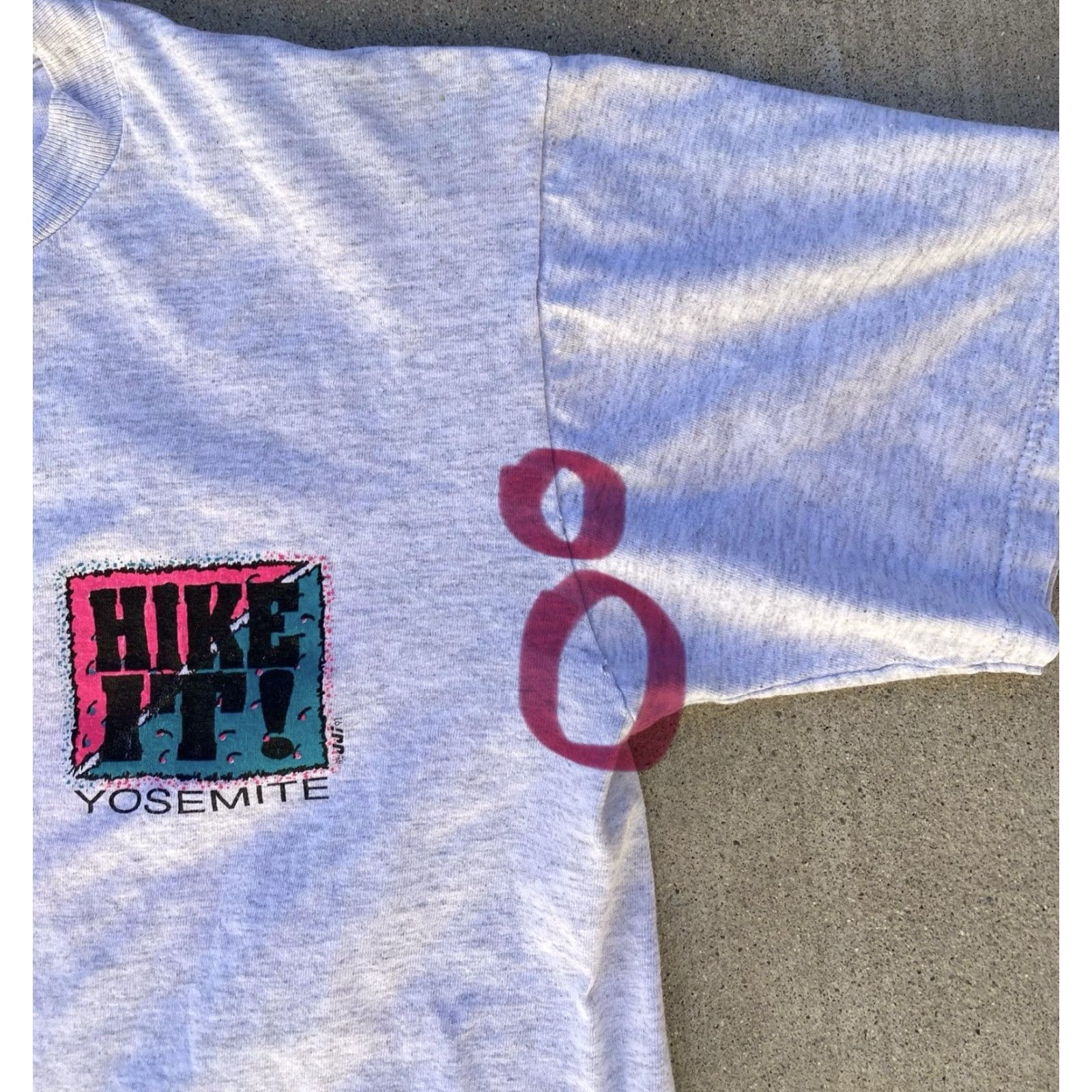 Jerzees VINTAGE Jerzees T-Shirt Hike It Yosemite Go Take A Hike Neon Geometric Graphics Gray Size M Men Shirt Size US M / EU 48-50 / 2 - 4 Thumbnail