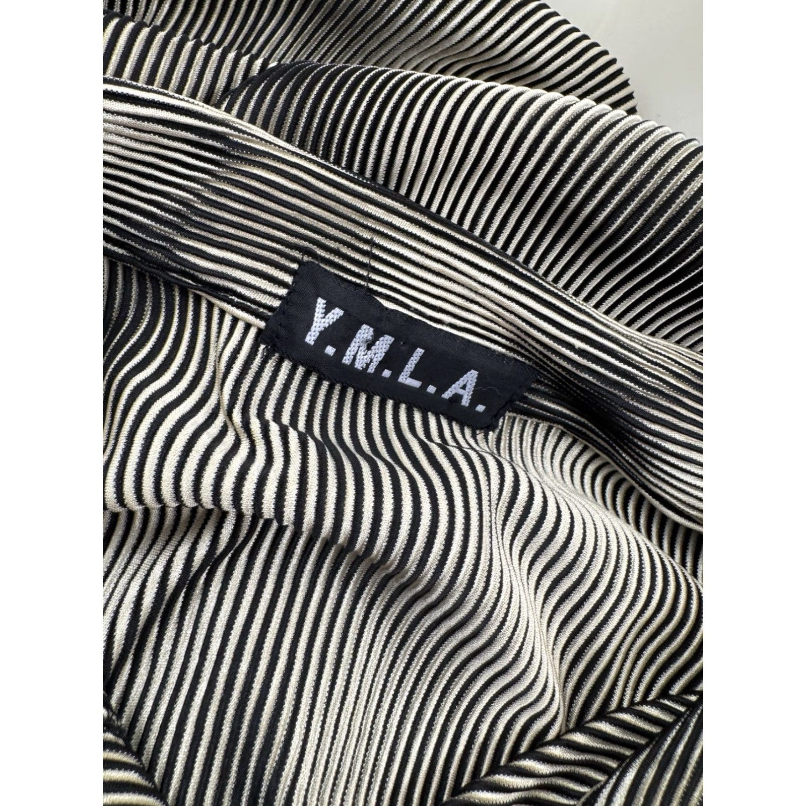 Vintage YMLA Vintage 1990s Ribbed Shiny Clubbing Club Rave Positano Style M Shirt Mens Size US M / EU 48-50 / 2 - 6 Thumbnail