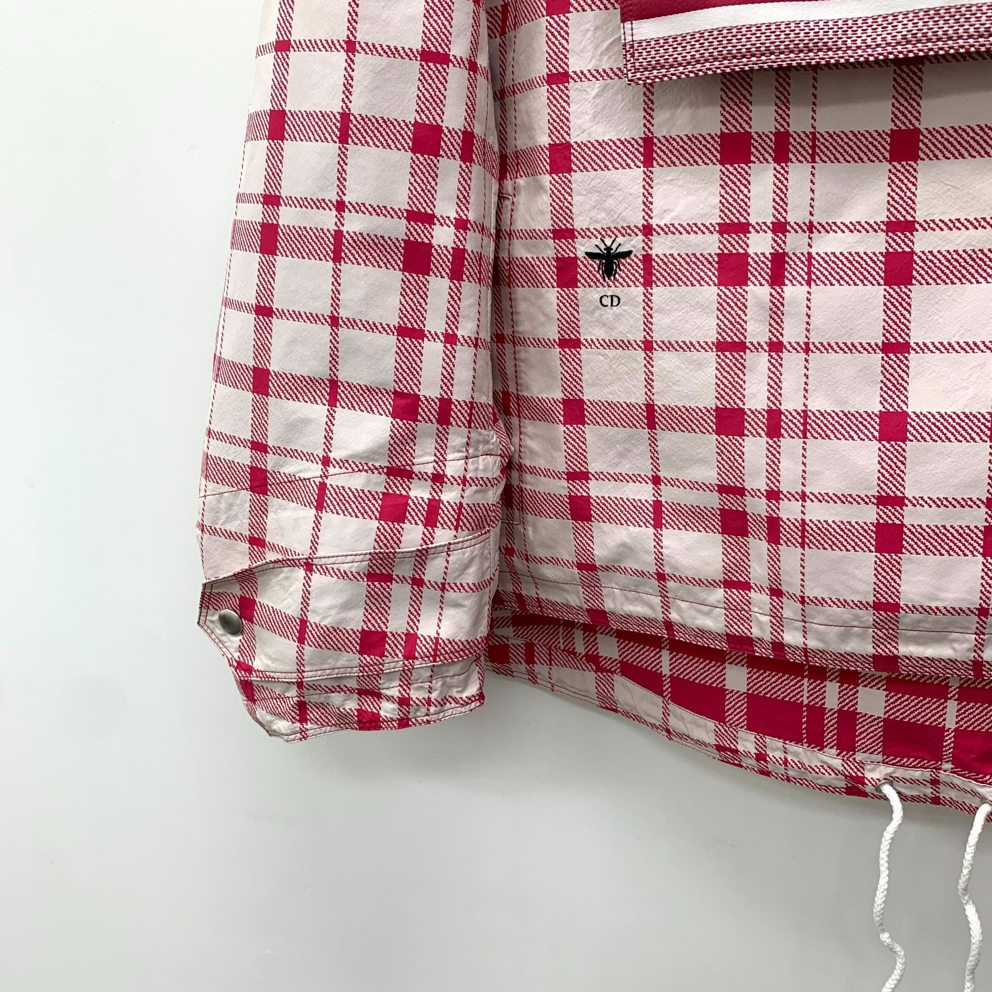 Dior Christian Dior Red Plaid Half-Zip Drawstring Cotton Hoodie ( Size XS / US 0-2 / IT 36-38 - 6 Thumbnail