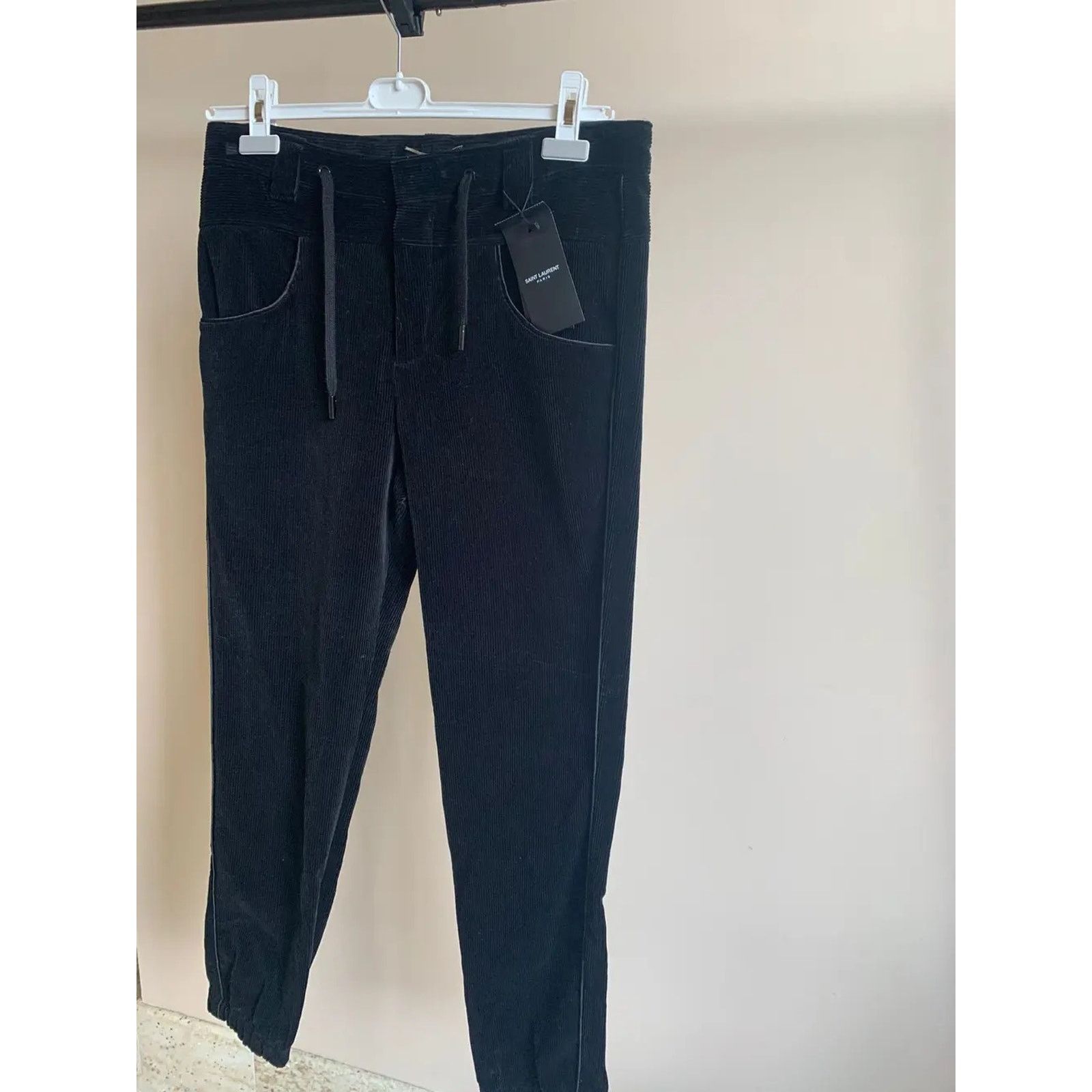 Saint Laurent Paris o1rshd1 Corduroy Drawstring Pants in Black Size US 34 / EU 50 - 7 Thumbnail