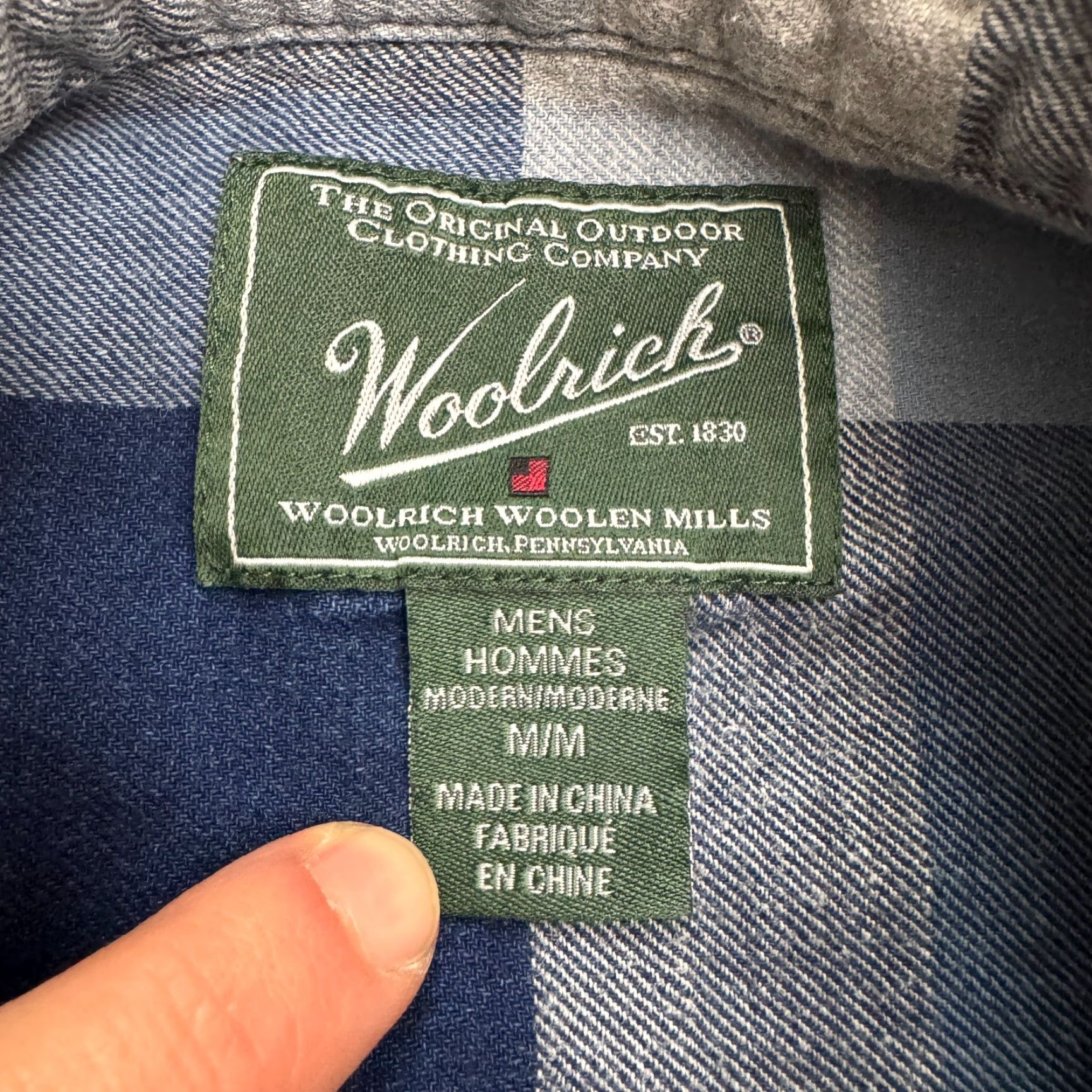 Vintage Woolrich Button-Up Shirt Mens Medium Blue Plaid Casual Linen Cotton Regular STEM-Down? Size US M / EU 48-50 / 2 - 7 Thumbnail