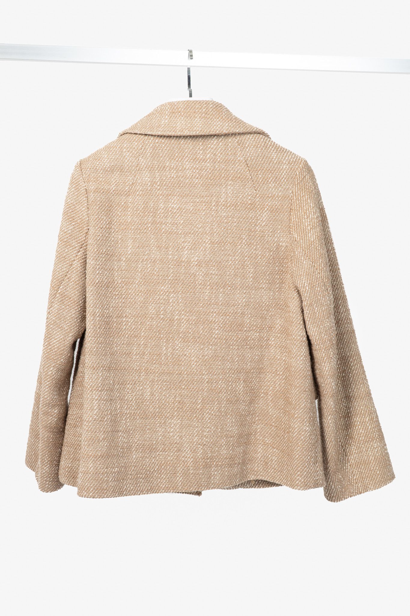 Luisa Cerano Luisa Cerano Brown Cotton Knit-Tweed Fringed Field Jacket Size M / US 6-8 / IT 42-44 - 2 Thumbnail