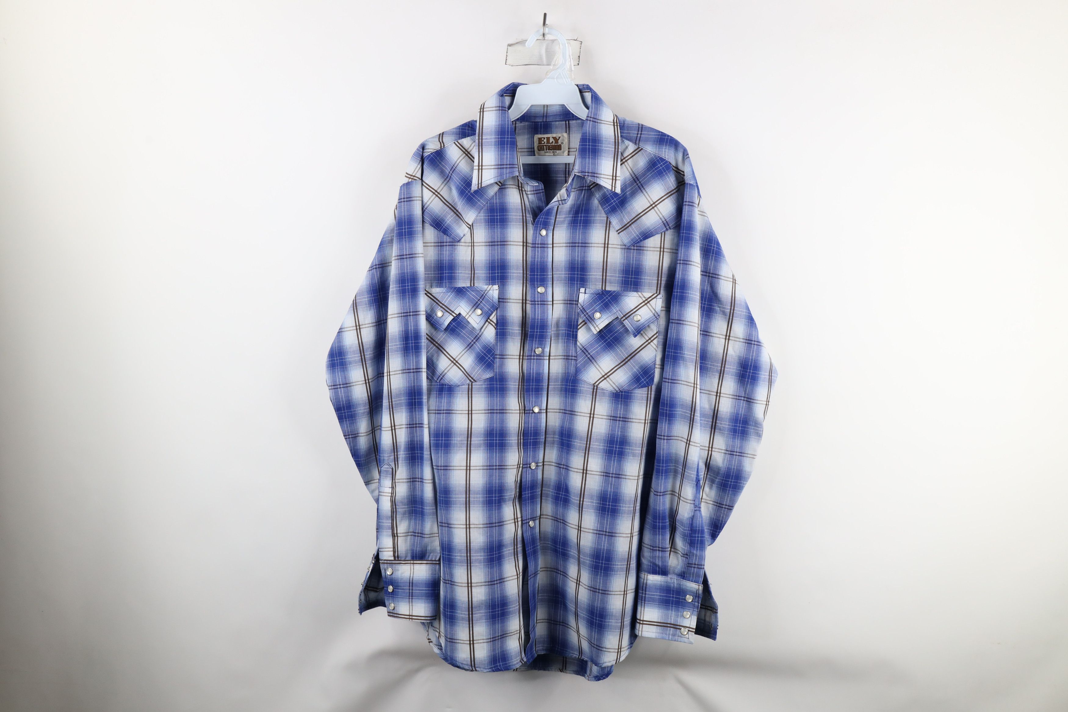 Vintage Vintage 90s Rockabilly Snap Button Collared Shirt Plaid Size US L / EU 52-54 / 3 - 1 Thumbnail