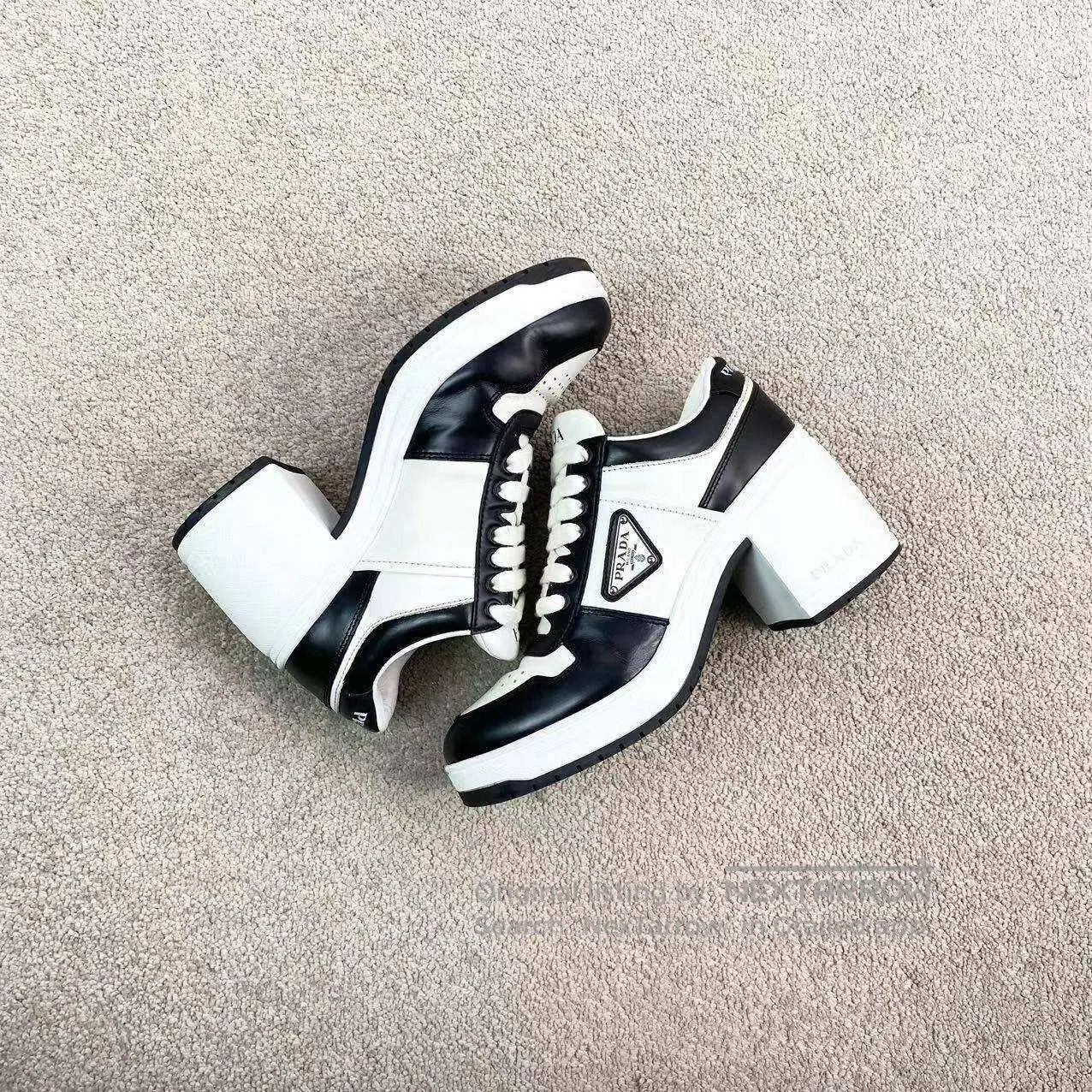 Prada Prada Black and white triangle heightened sports heels| Size US 6 / IT 36 - 5 Thumbnail