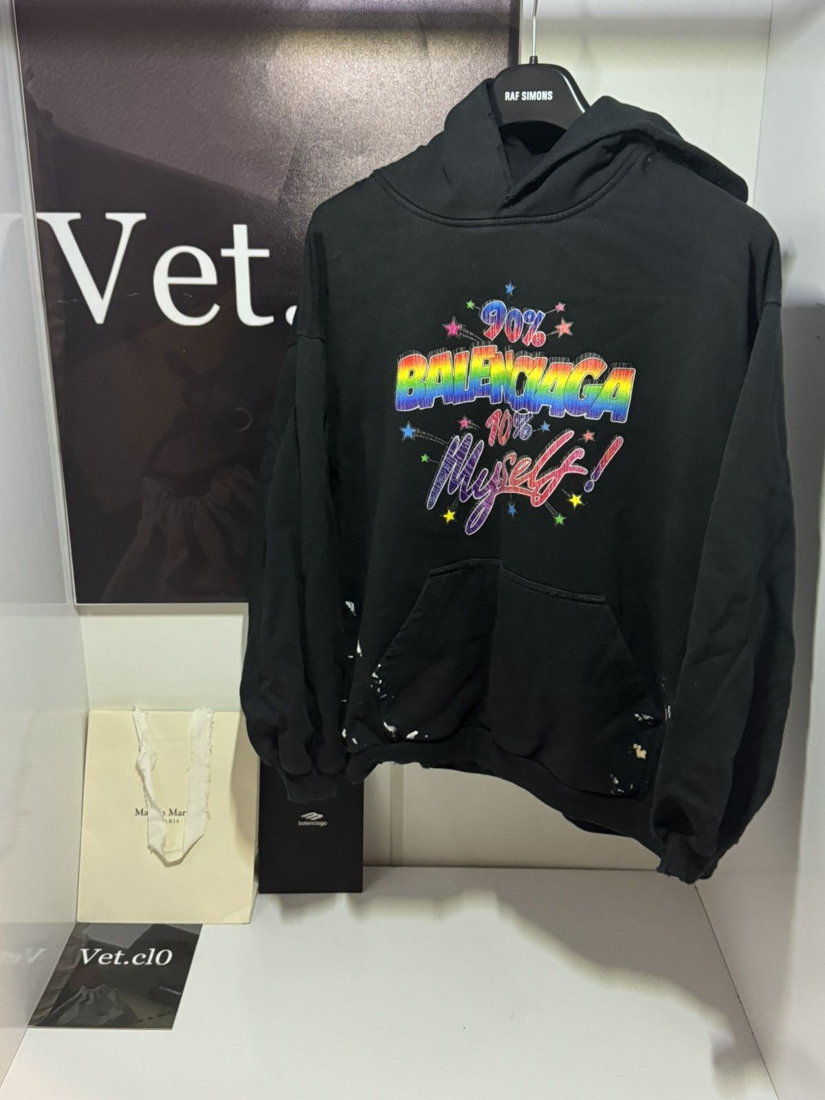 Balenciaga ✅Balenciaga 90/10% my self distressed hoodie S Size S / US 4 / IT 40 - 1 Thumbnail
