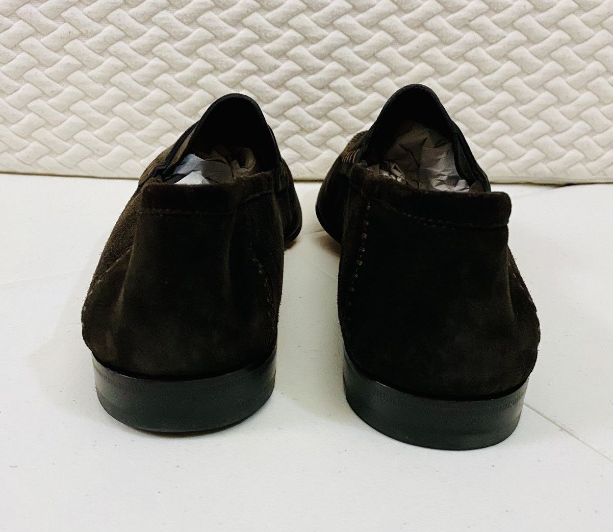 Santoni Santoni Chocolate Suede Tonal Stitched Apron Loafer 12 NEW Size US 12 / EU 45 - 10 Thumbnail