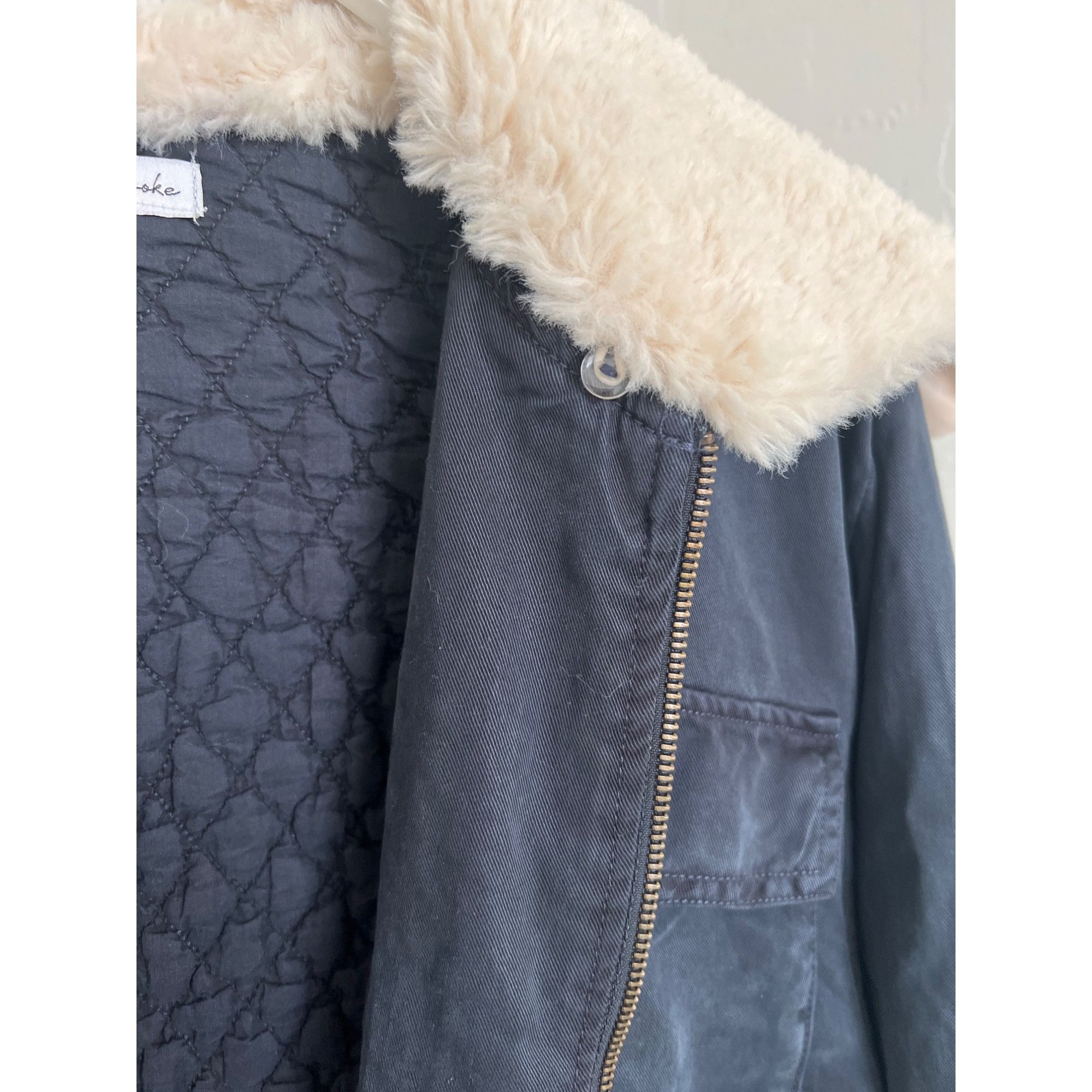 Young Fabulous & Broke Young Fabulous & Broke Navy Detachable Sherpa Collar Bomber Size S / US 4 / IT 40 - 5 Thumbnail