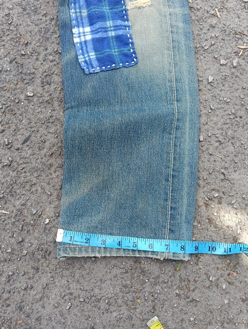 Edwin THRASHED vintage Edwin 505x selvedge patchwork denim. Size US 28 / EU 44 - 6 Thumbnail