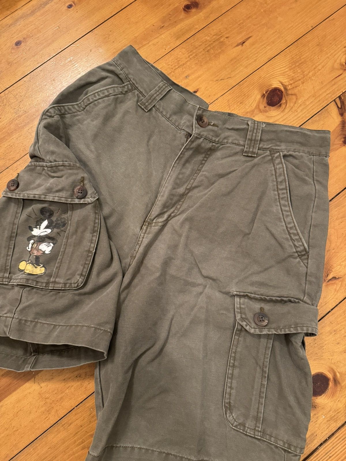 Disney Khaki/Brown/Green Disney Mickey Mouse Shorts. Tagged 32 Size US 32 / EU 48 - 1 Thumbnail