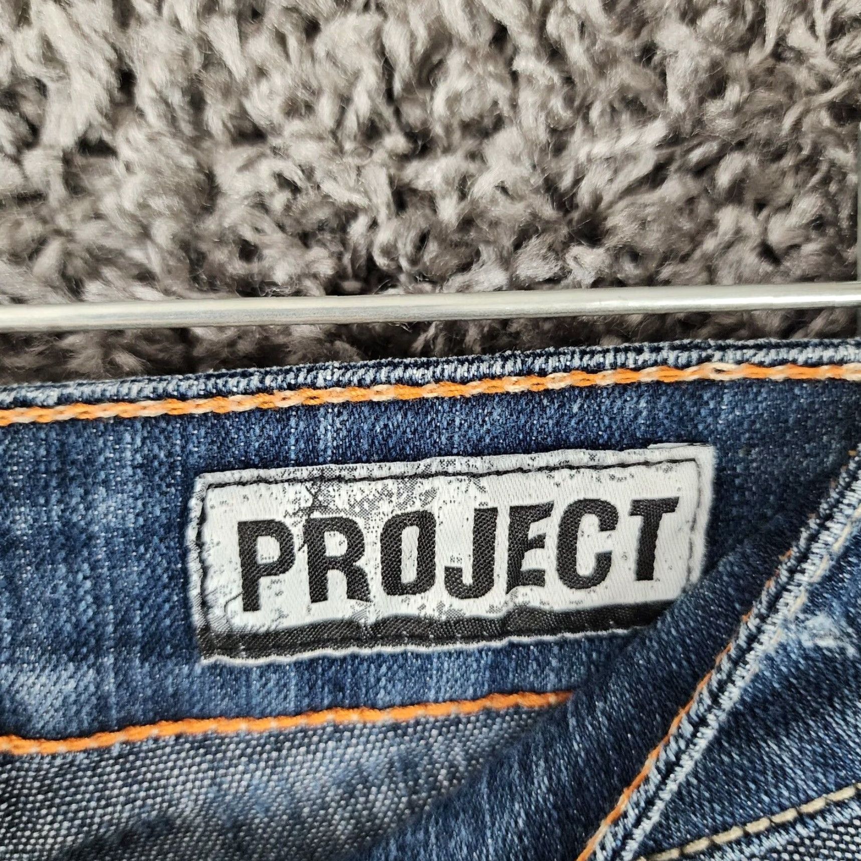 Y/Project PROJECT Plus Size 20 Womens Distressed Heavy Stitch Relaxed Straight Leg Blue Jeans Size 42" / US 20 - 3 Thumbnail