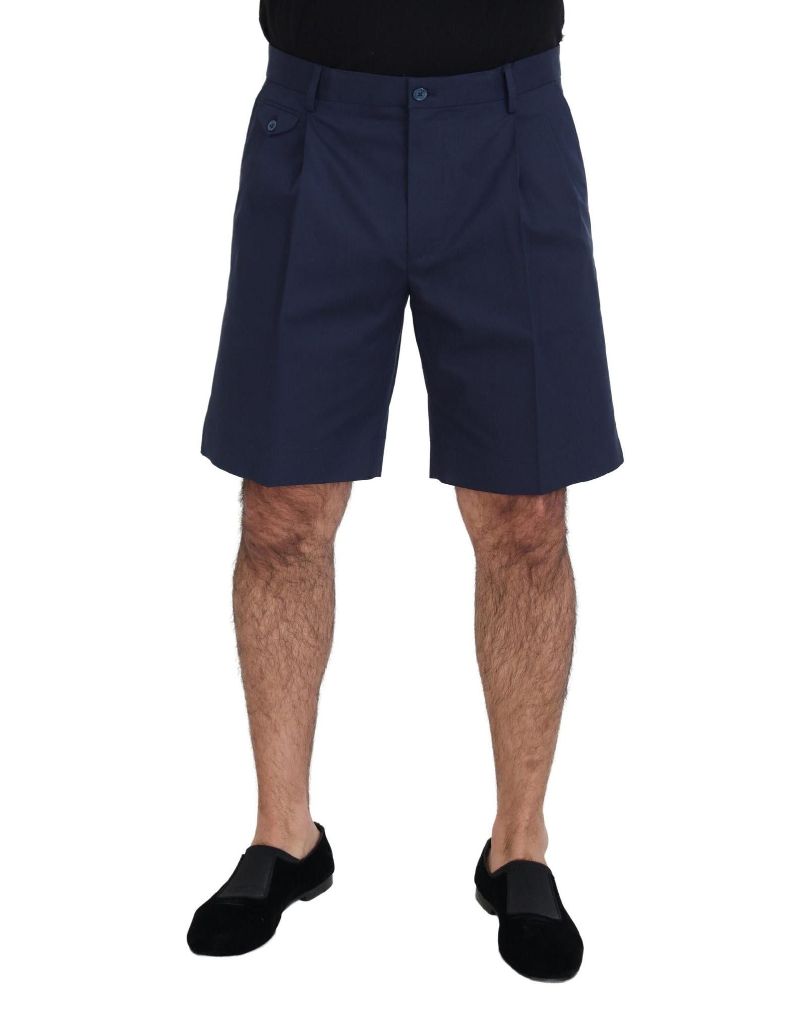 image of Dolce Gabbana Cotton Stretch Casual Shorts in Blue, Men's (Size 38)