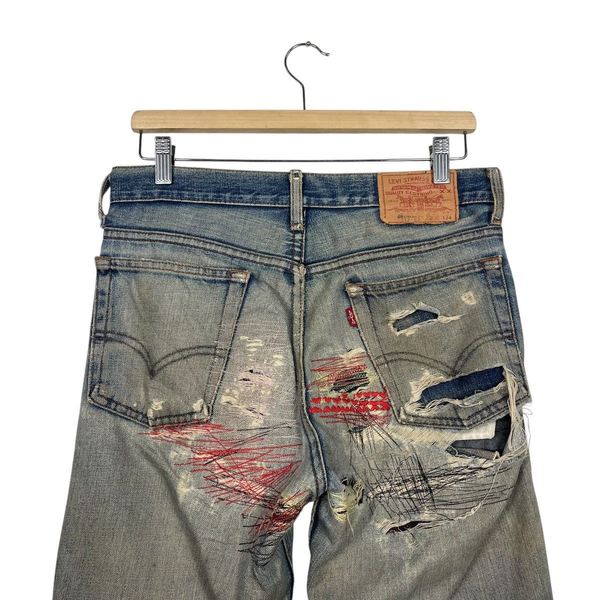 Levi's Vinatage Levis Sashiko Custom Denim Jeans Size US 30 / EU 46 - 8 Thumbnail