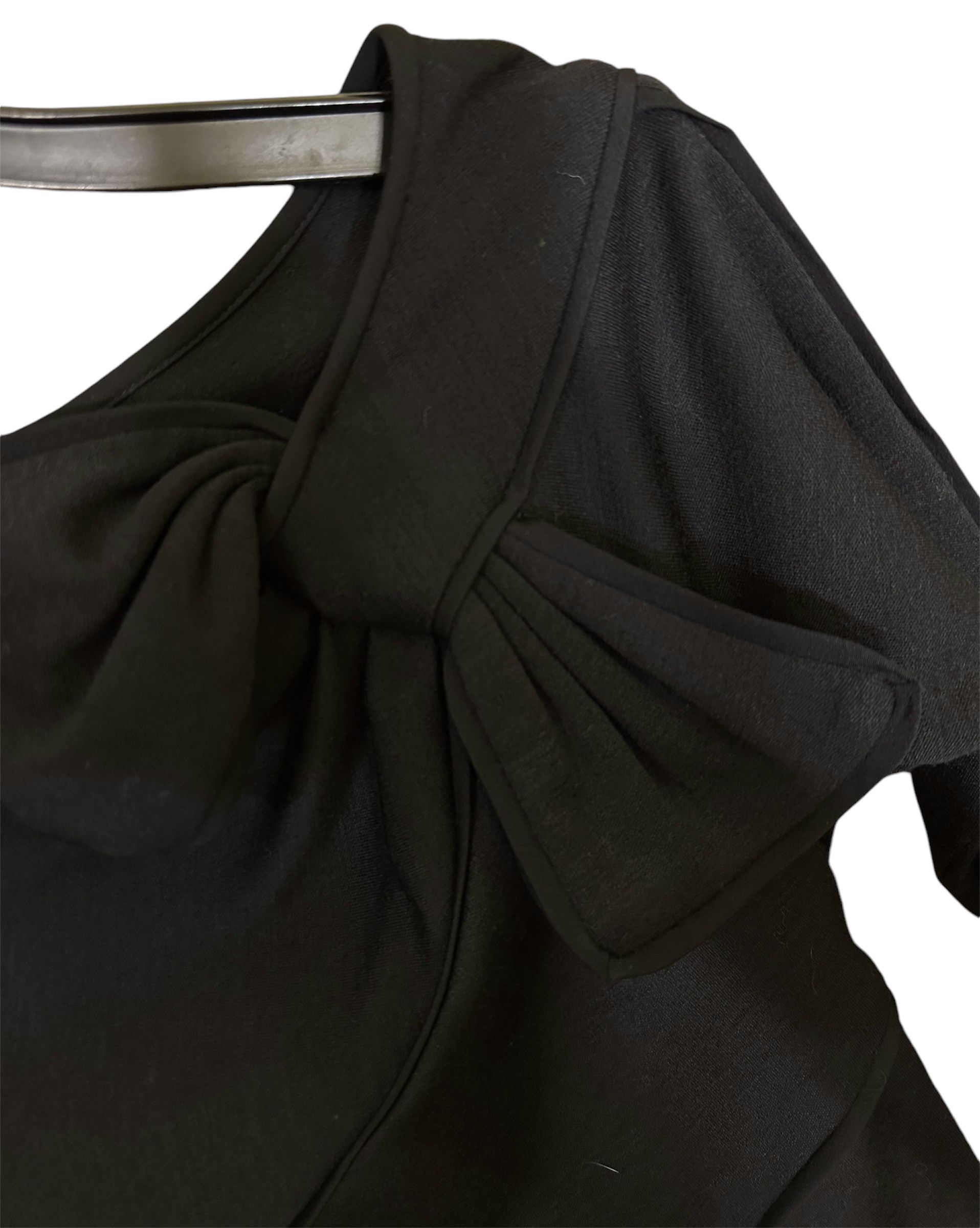 Diane von Furstenberg Black Midi Wool Dess Bow Size XS / US 0-2 / IT 36-38 - 3 Thumbnail