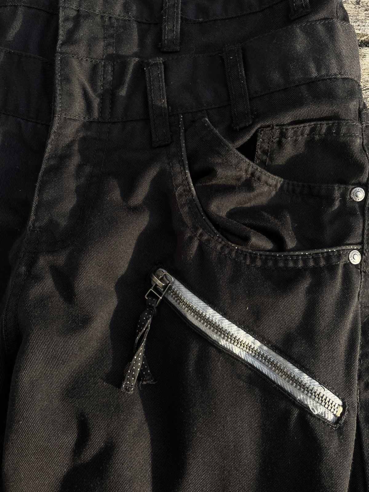 If Six Was Nine 2000s Japanese archive Vkei Zip Gimmic Double Waist Pants Size US 29 - 7 Thumbnail