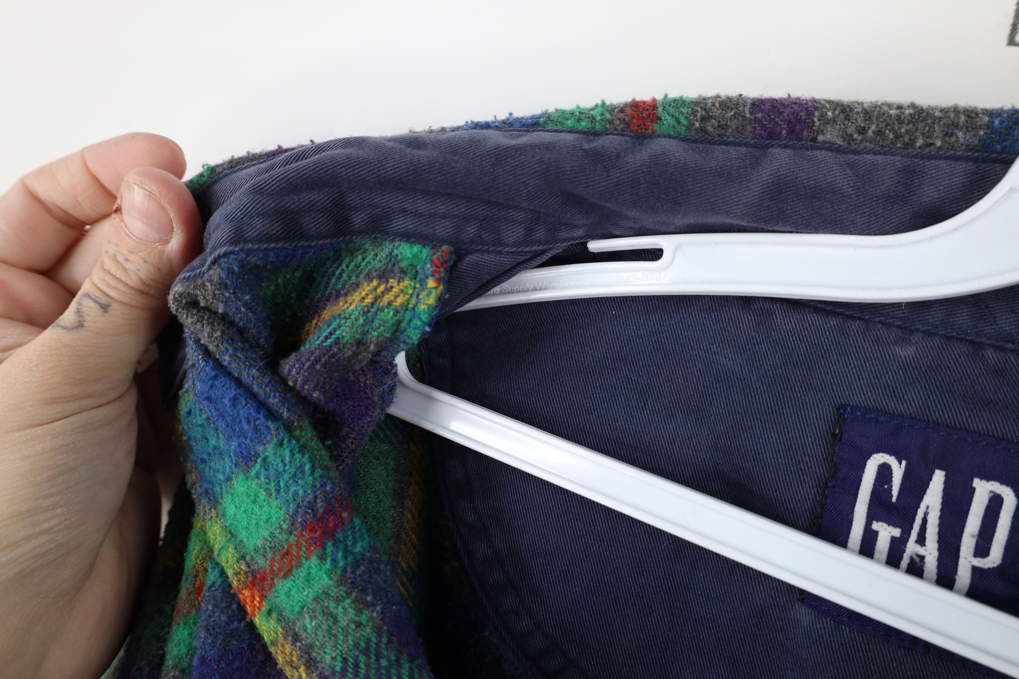 Gap × Vintage Vintage 90s Gap Flannel Wool Blend Button Shirt Rainbow Size US M / EU 48-50 / 2 - 9 Thumbnail