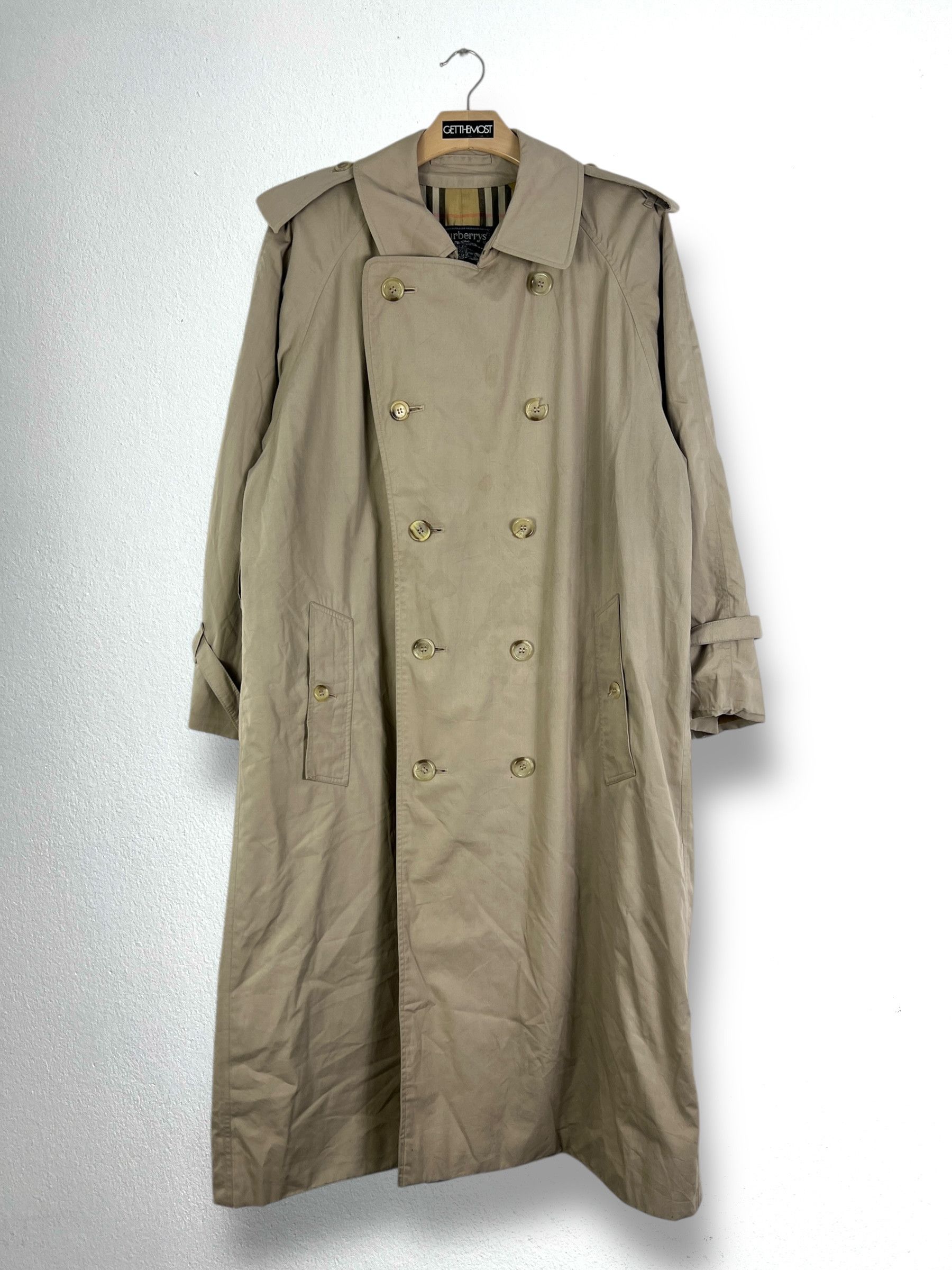 Burberry × Vintage Vintage Burberrys Lined Plaid Coat GTMPT842 Size US L / EU 52-54 / 3 - 1 Thumbnail
