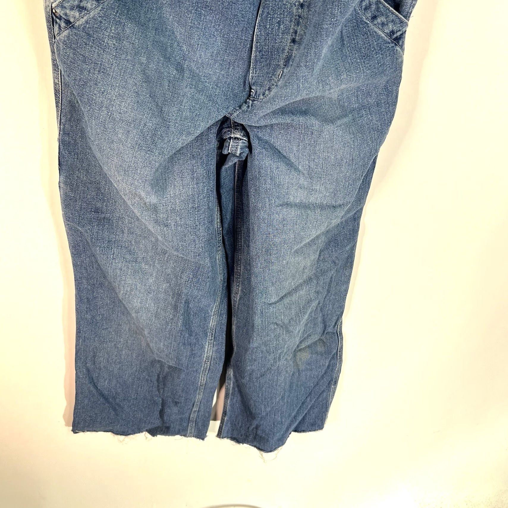 Silver Jeans Co. Vintage Silver Jeans Blue Flared Denim Bibs Womens Size 32 Distressed Relaxed Fit Size 24" / US 00 / IT 34 - 6 Thumbnail