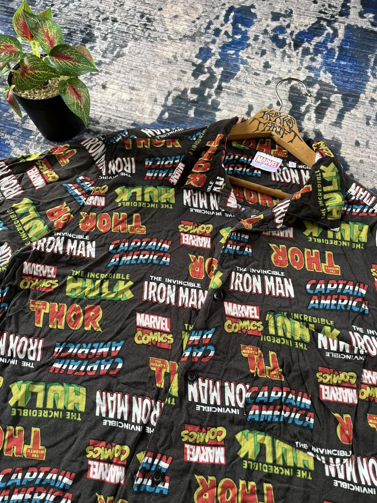 Cartoon Network × DC Comics × Marvel Comics RARE Marvel Dc Comics Full Print Rayon Shirt Button up Size US L / EU 52-54 / 3 - 6 Thumbnail