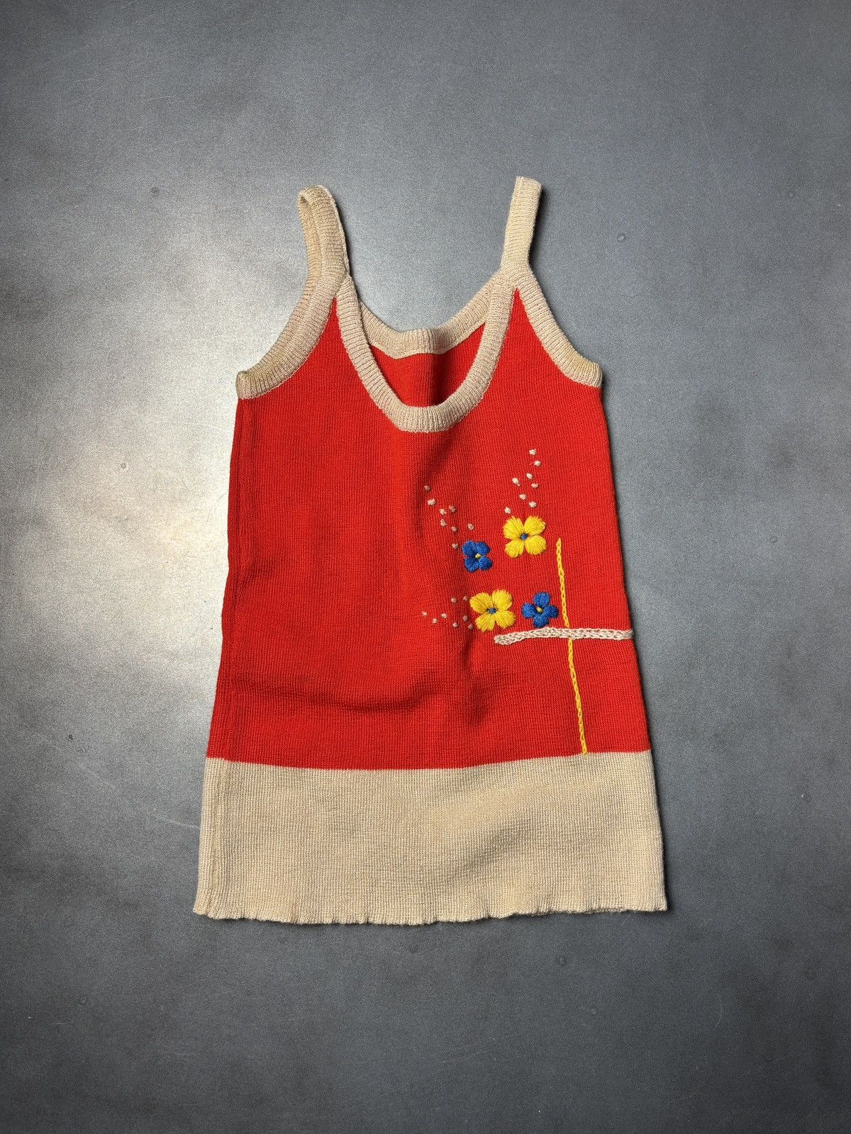 Vintage Vintage Knit Tank Top Embroidered Wool Sleeveless Floral 70s Size XS / US 0-2 / IT 36-38 - 8 Thumbnail