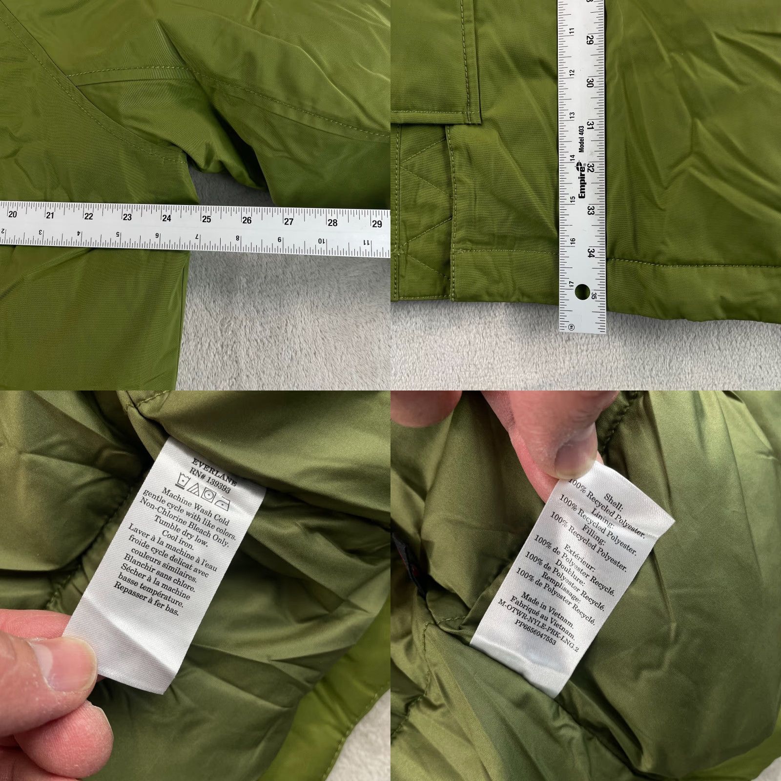Everlane Everlane The ReNew Long Parka Coat Mens XL Moss Primaloft Relaxed NWOT Parka Coat Mens XL Moss Green 90s Preppy Oversized Leather? Size US XL / EU 56 / 4 - 8 Thumbnail