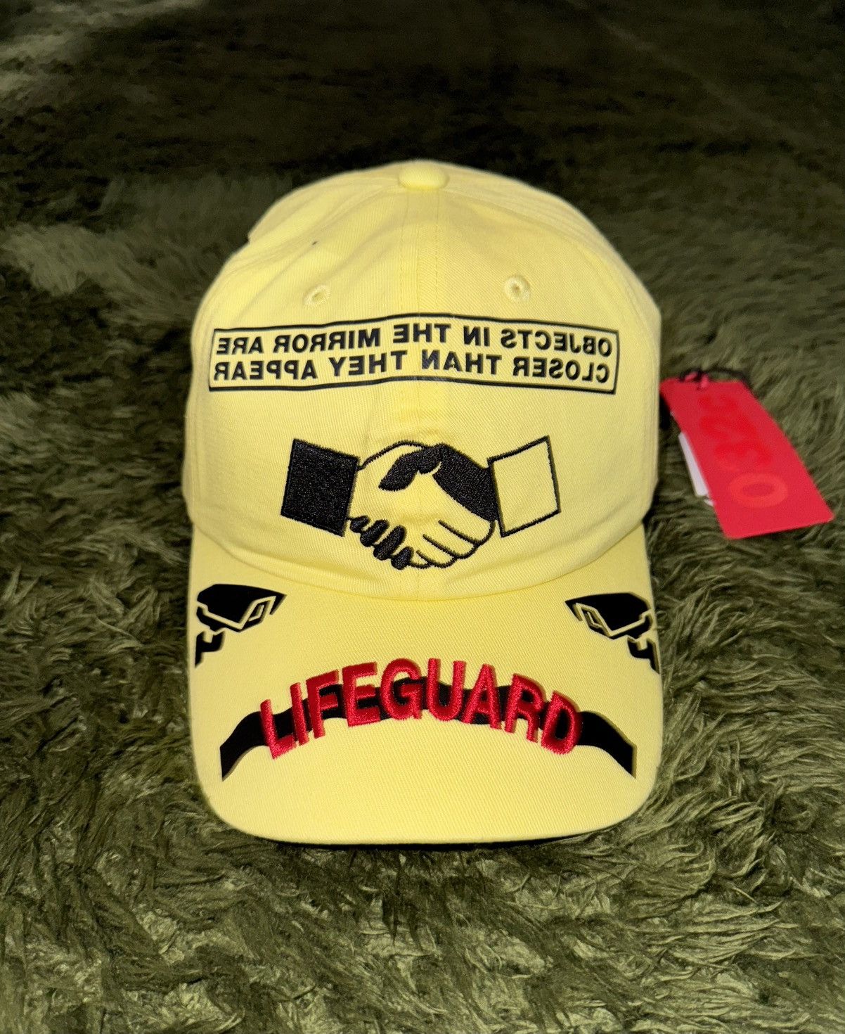032c [OS] 032c Logo Embroidery “WARNING” Cap Yellow Size ONE SIZE - 1 Thumbnail