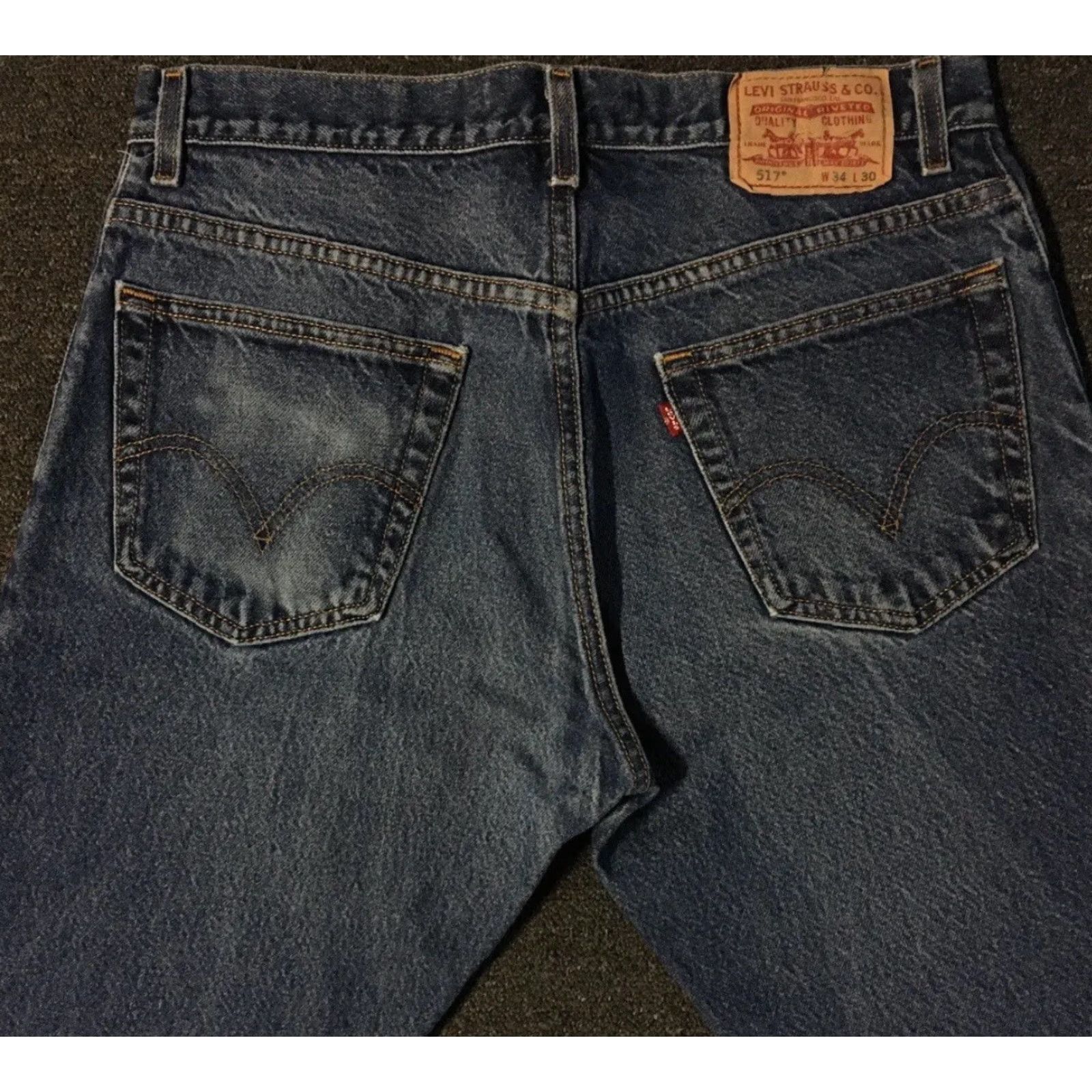 Levi's VINTAGE Levi's 517 Jeans Bootcut Men 34 Blue Denim Distressed 90s Rock Grunge Punk Cowboy Biker Western 30 In Inseam USA USA Size US 34 / EU 50 - 5 Thumbnail