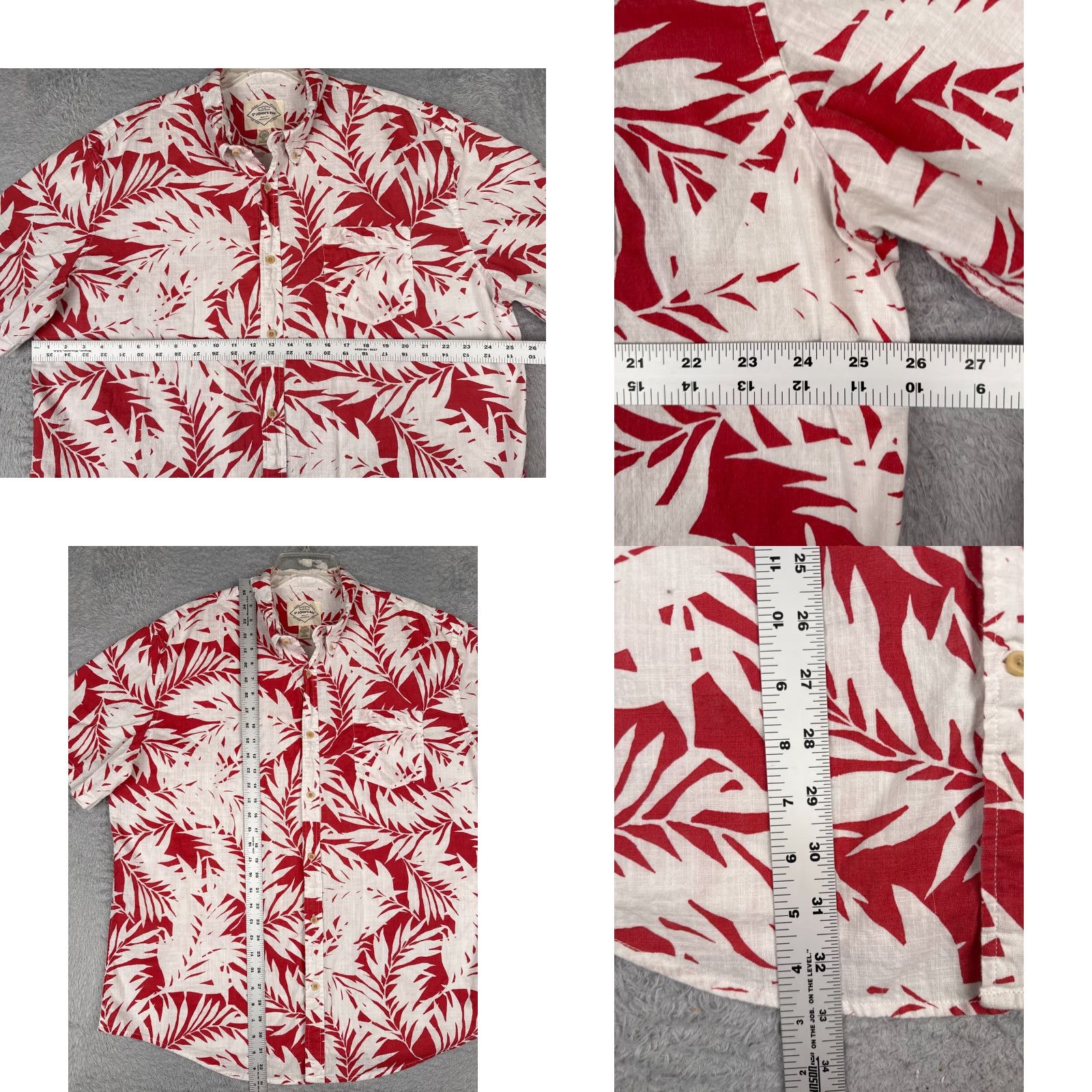 Vintage St. John's Bay Shirt Men 2XL XXL Red White Floral Hawaiian 100% Cotton Pockets Button-Up Shirt Size US XXL / EU 58 / 5 - 8 Thumbnail
