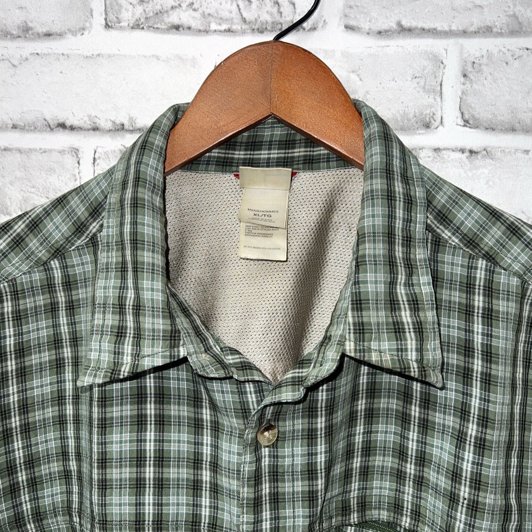 The North Face VINTAGE The North Face Plaid Button-Up Shirt XL Mens Green Short Sleeve Size US XL / EU 56 / 4 - 3 Thumbnail
