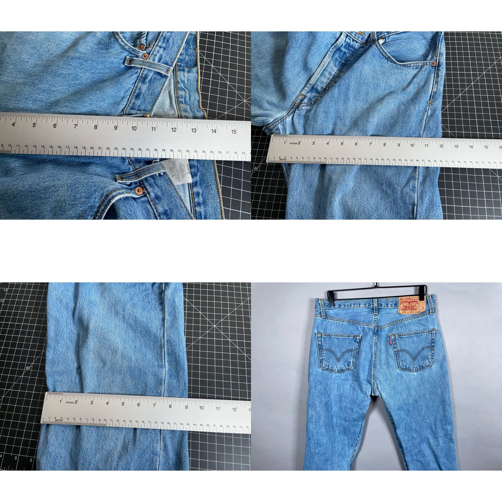 Levi's VINTAGE Levi's 501 Jeans Men's Regular Fit Straight Blue Denim Spring Summer Fall Winter 34x31 Size US 34 / EU 50 - 8 Thumbnail