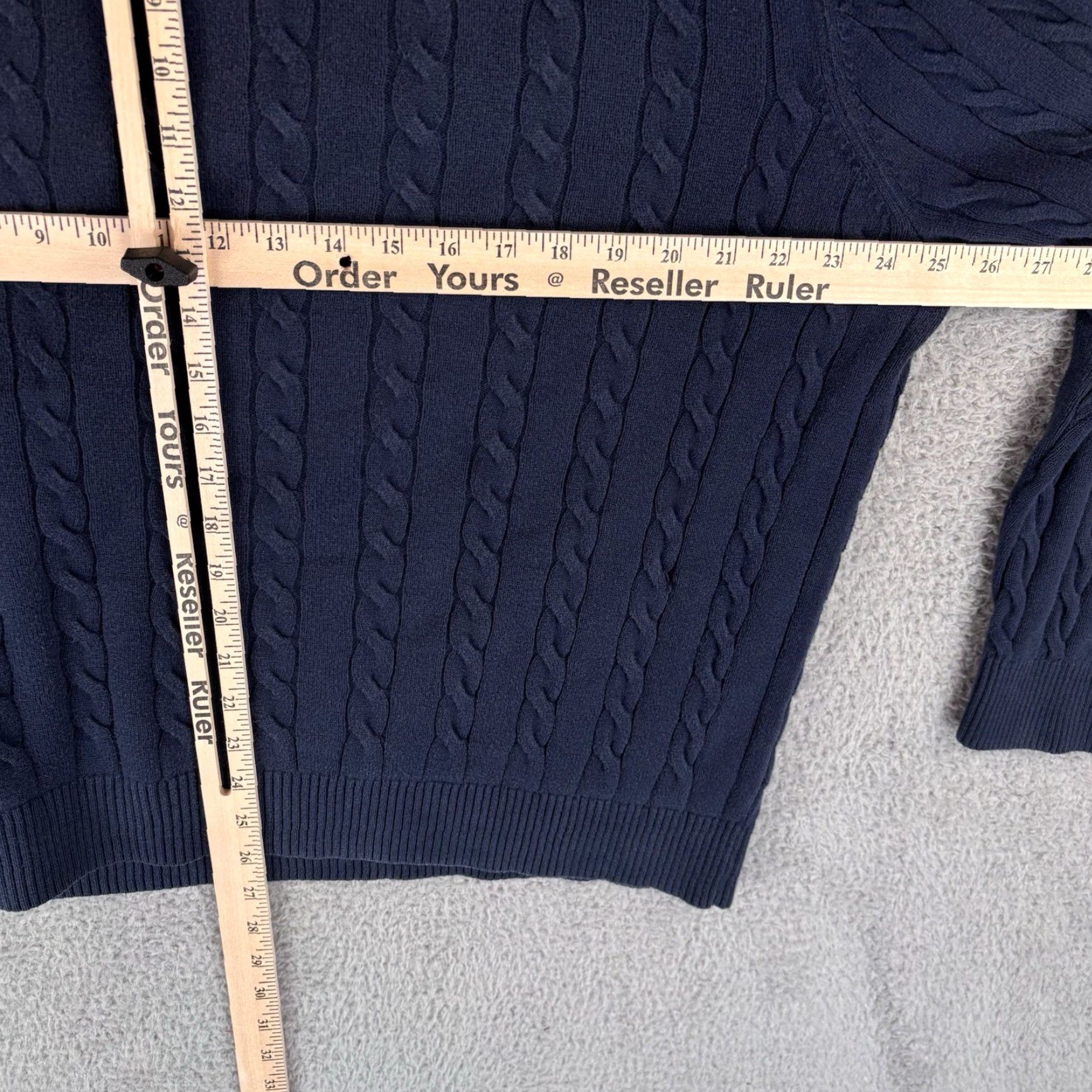 Brooks Brothers VINTAGE Brooks Brothers Men’s Cable Knit Quarter Zip Sweater Navy Blue XL Pullover Knit Zip Mock Neck Size US XL / EU 56 / 4 - 7 Thumbnail