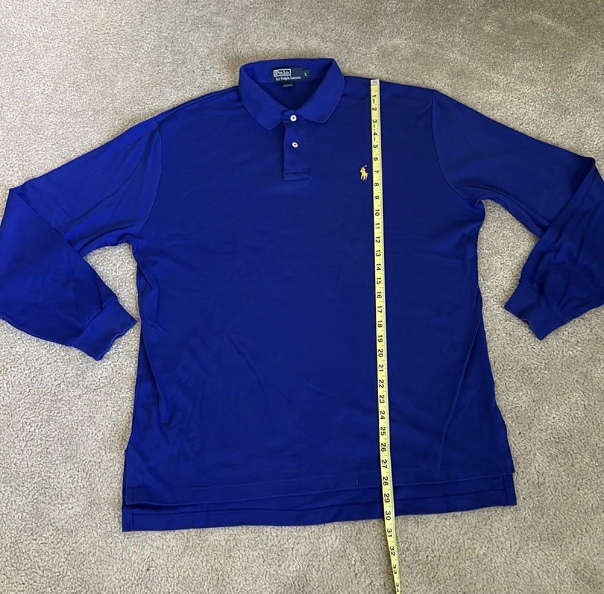 Polo Ralph Lauren Polo Ralph Lauren Blue Long Sleeve Polo Size US L / EU 52-54 / 3 - 3 Thumbnail