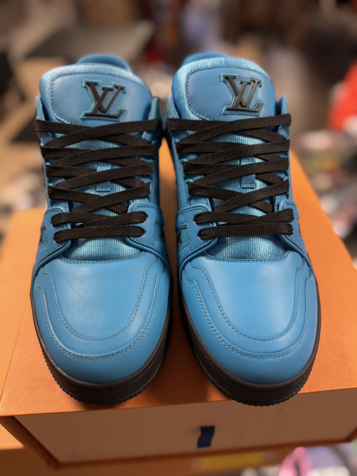 Louis Vuitton Louis Vuitton Blue Trainer Low Top Size 9LV/10US (NEW) Size US 10 / EU 43 - 6 Thumbnail