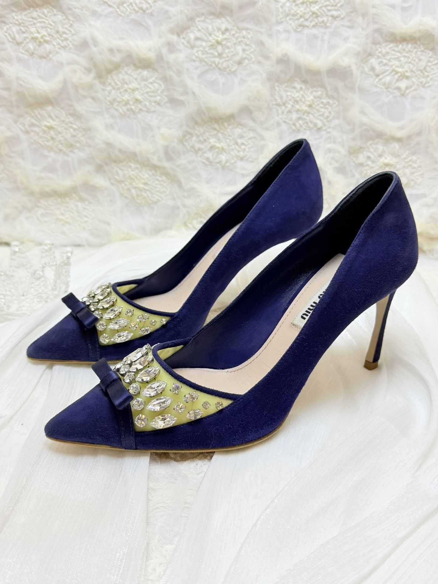 Miu Miu Miu Miu Suede Blue Lowtop Sneakers us_5-5 Women Size US 5.5 / IT 35.5 - 1 Thumbnail