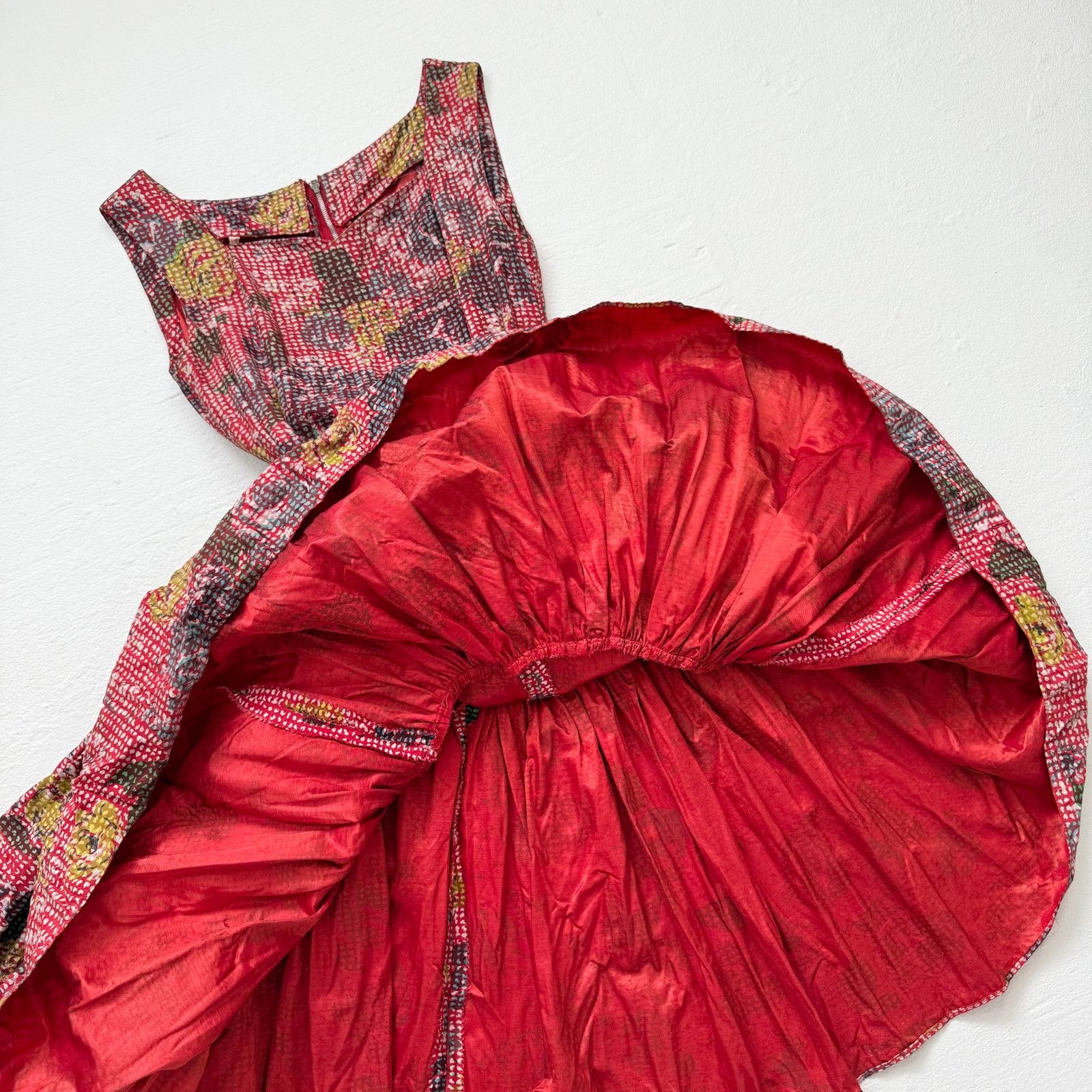 Vintage Vintage 50s Handmade Floral Fit & Flare Dress Bow Front, XXS Size XXS / US 00 / IT 34 - 4 Thumbnail