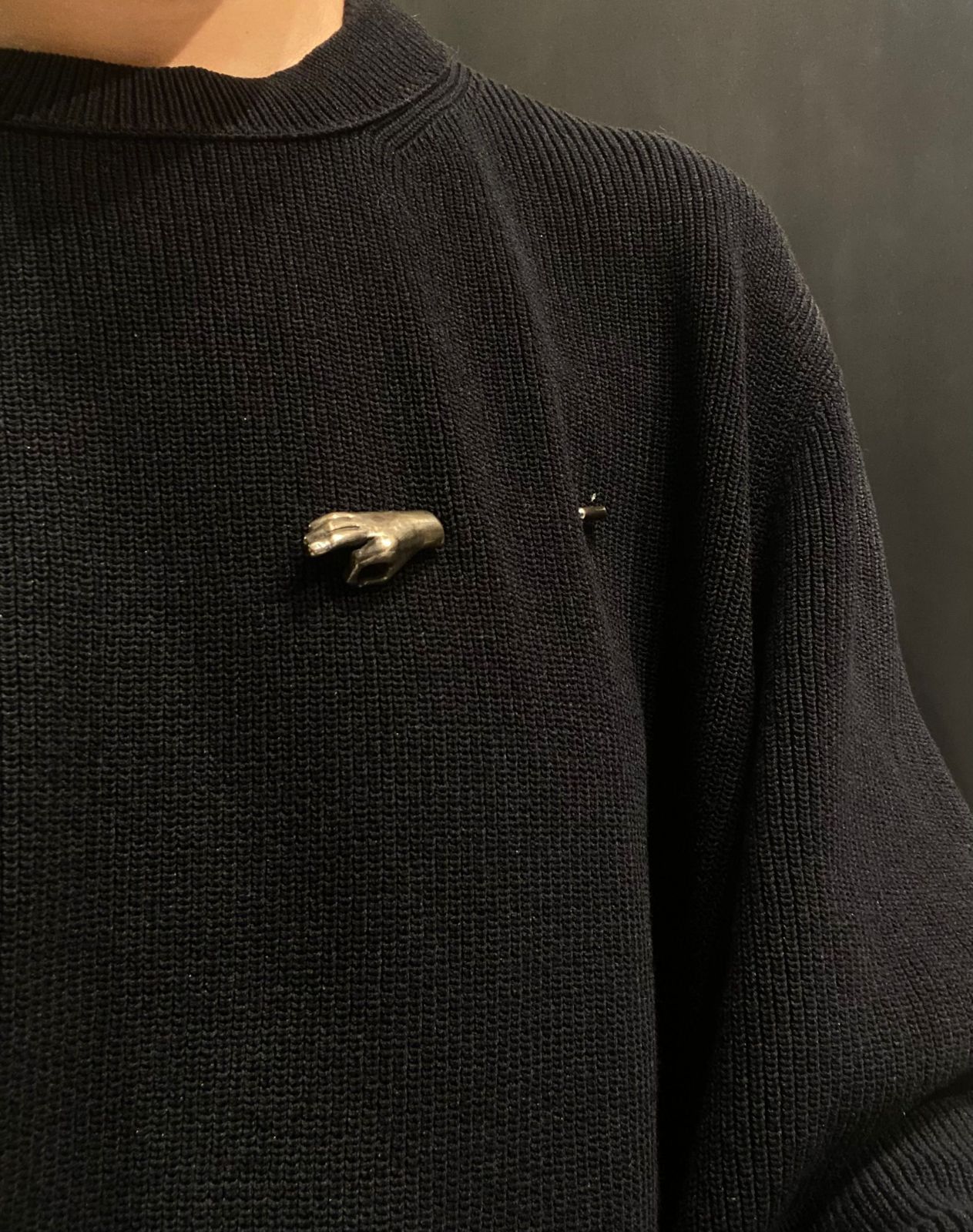 Ann Demeulemeester SILVER HAND PIN BROCHE Size ONE SIZE - 2 Thumbnail